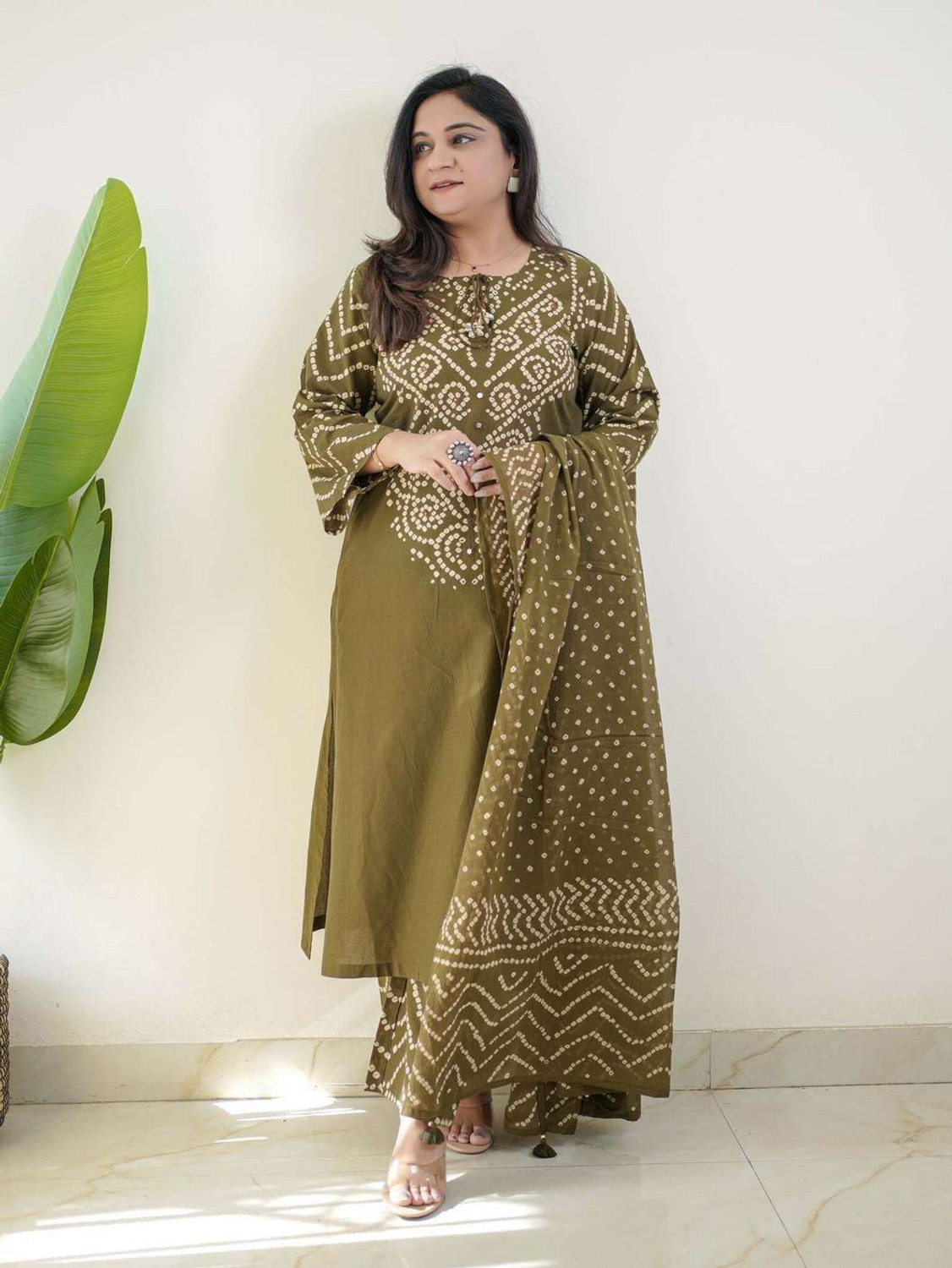Image of BNA BNAYA Printed Kurta, Trouser /Pant & Dupatta Set