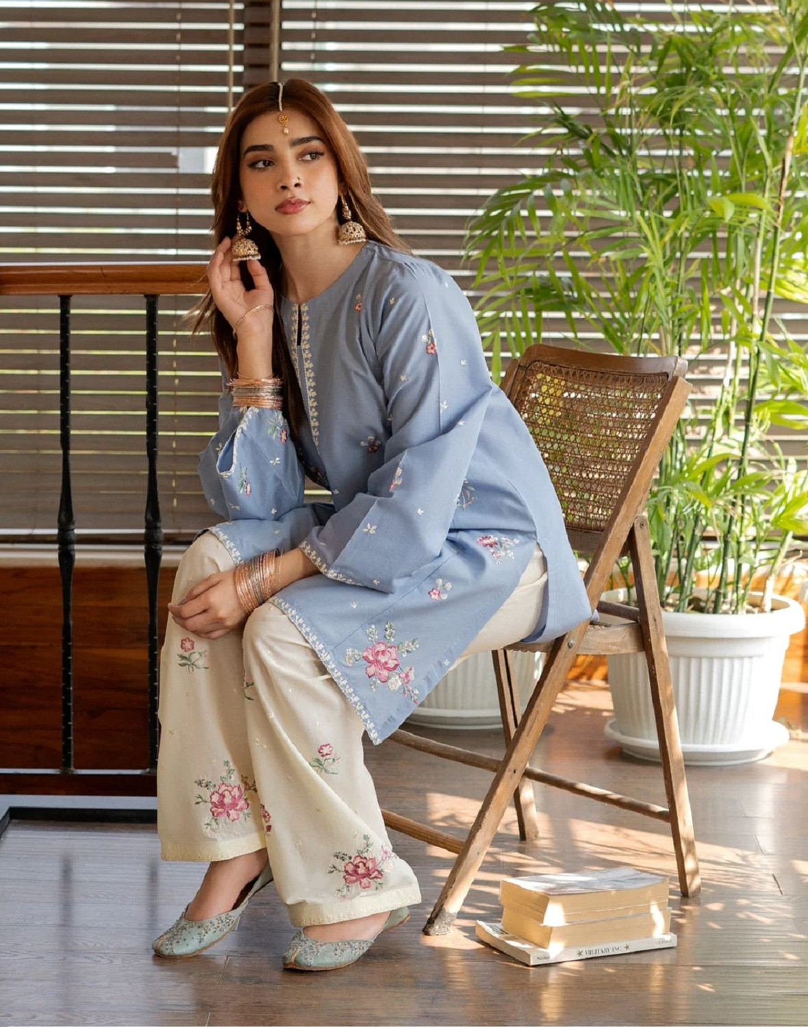 Image of jihan Embroidered Kurta, Salwar & Dupatta Set