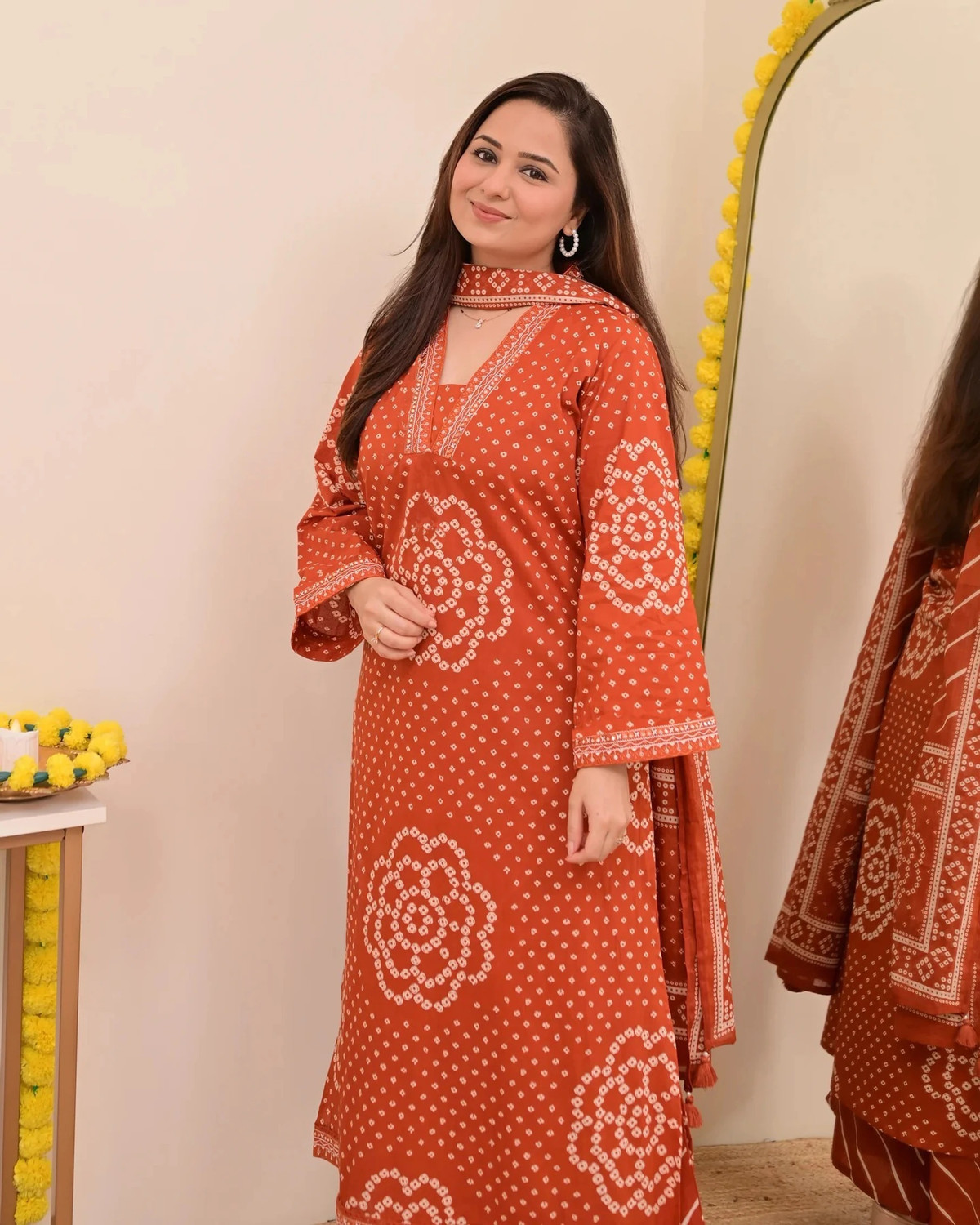 Image of KBZ Printed Kurta, Palazzo & Dupatta Set