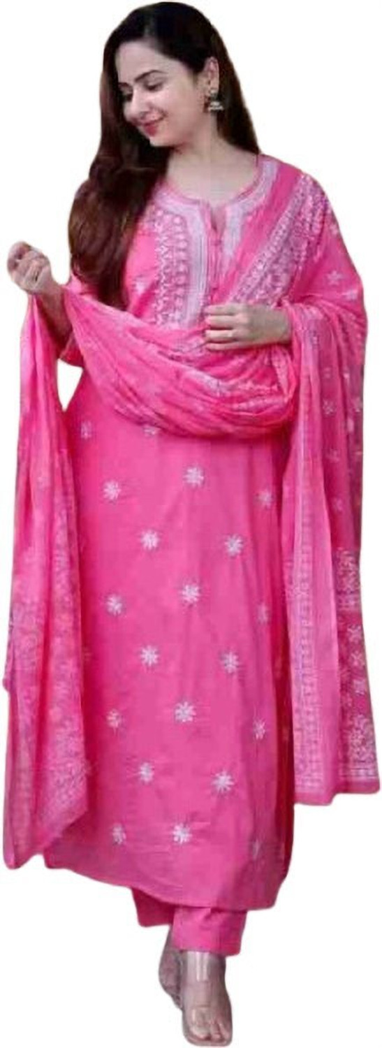 Image of Aditi Tex Fab Printed Kurta, Trouser /Pant & Dupatta Set