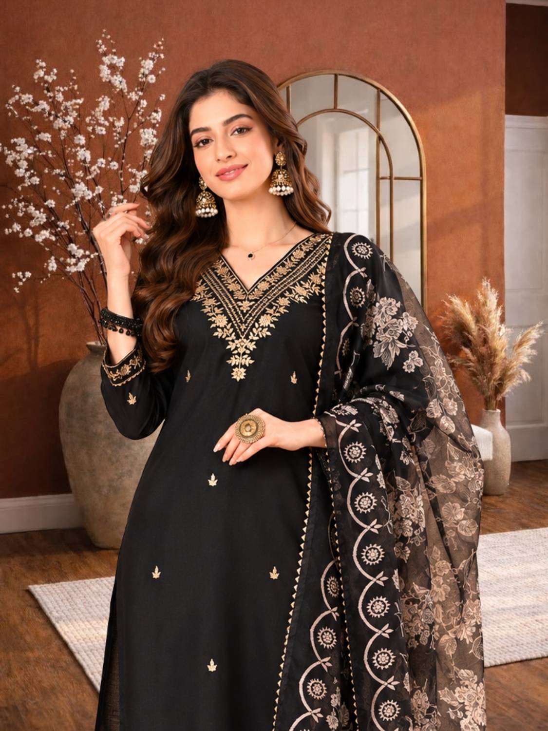 aurbhi Embroidered Kurta, Trouser/Pant & Dupatta Set