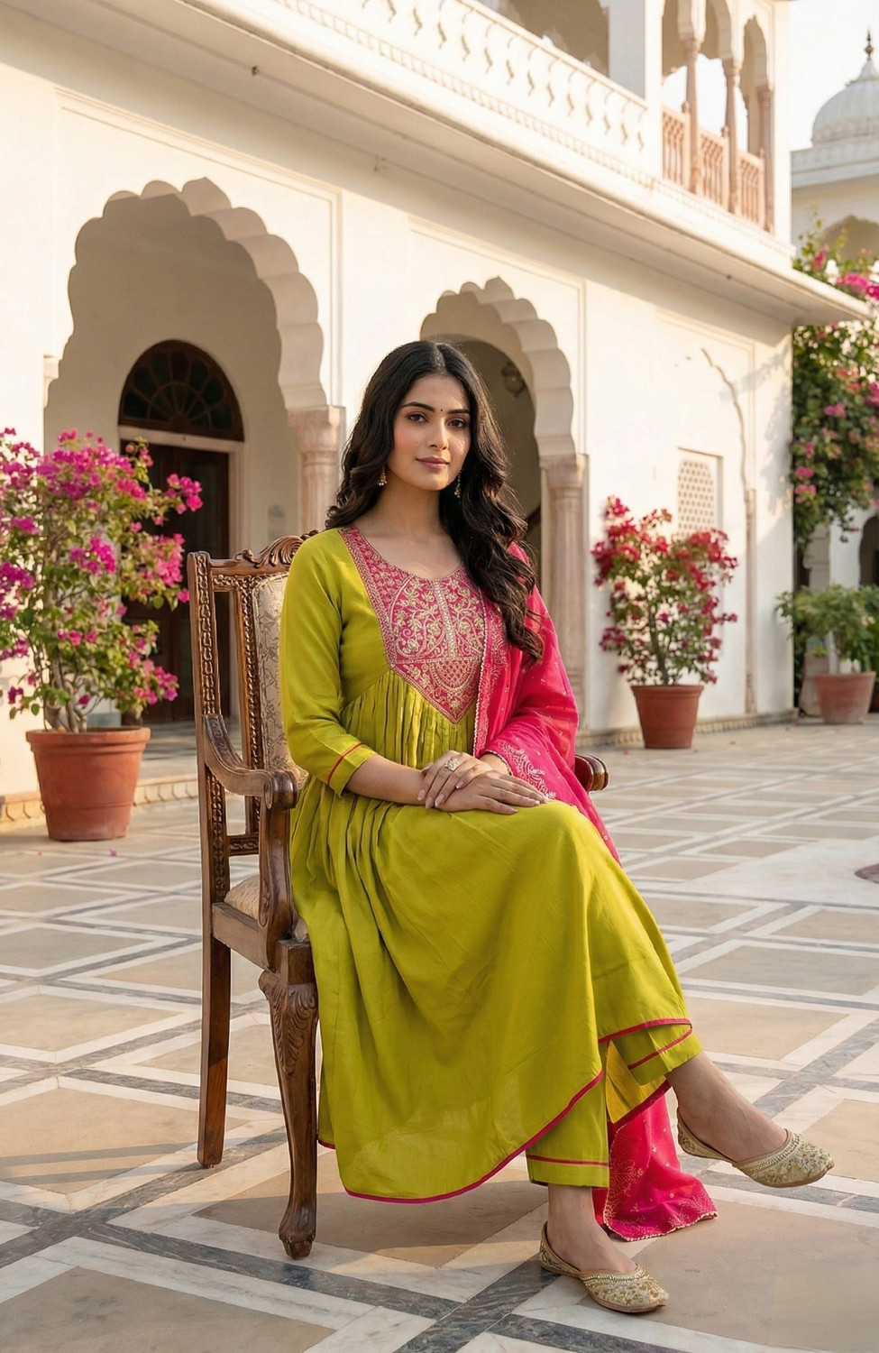 Image of New Ethnic 4 You Women Kurti Pant Dupatta Set