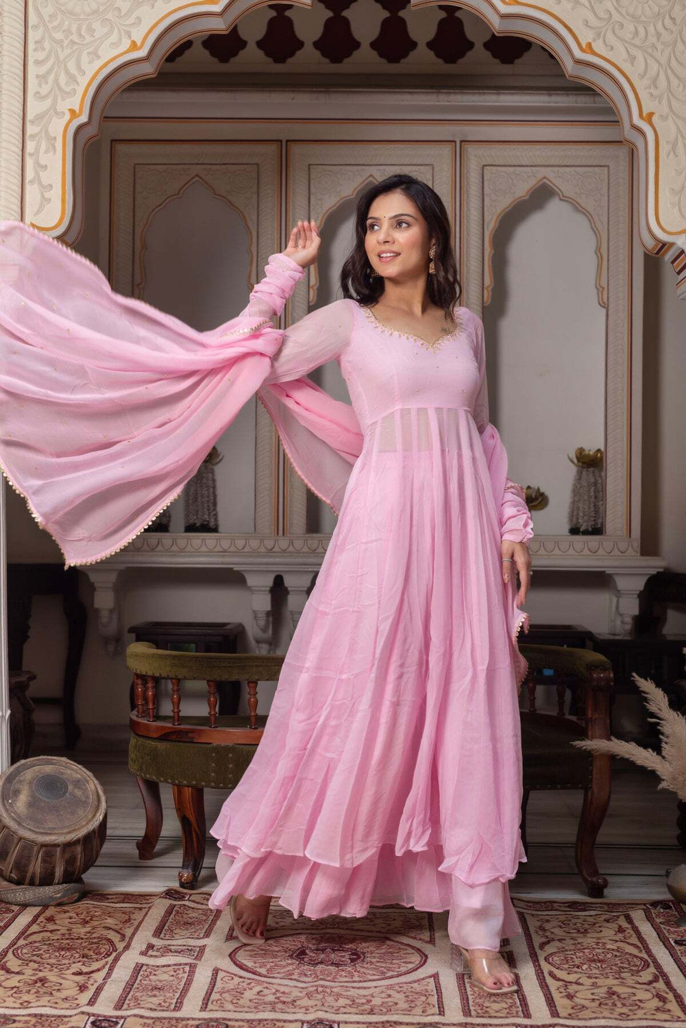 Image of Maa Khodiyar Fab Women Kurta Palazzo Dupatta Set
