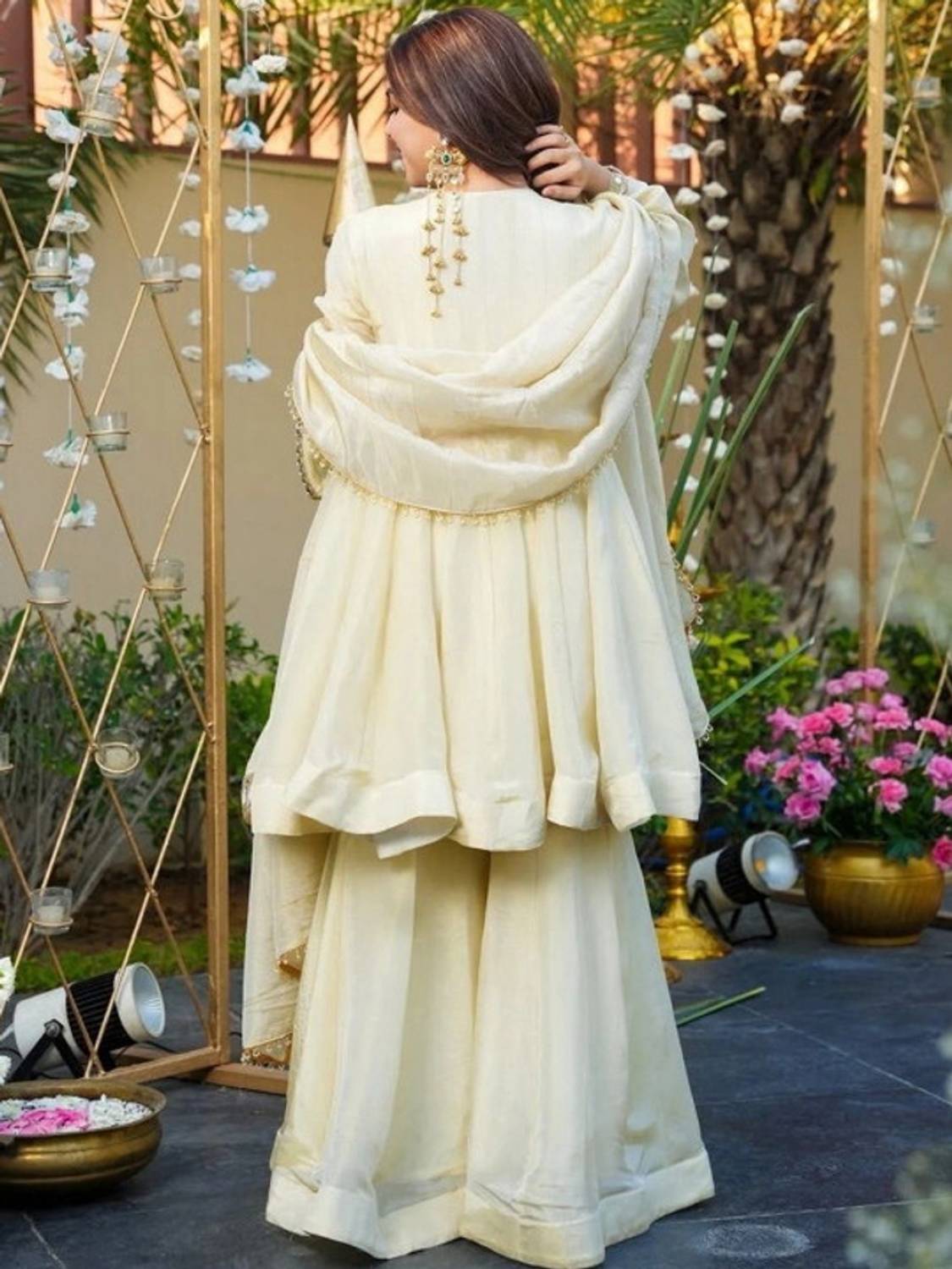 heer tex Embroidered Kurta, Sharara & Dupatta Set - Image 2