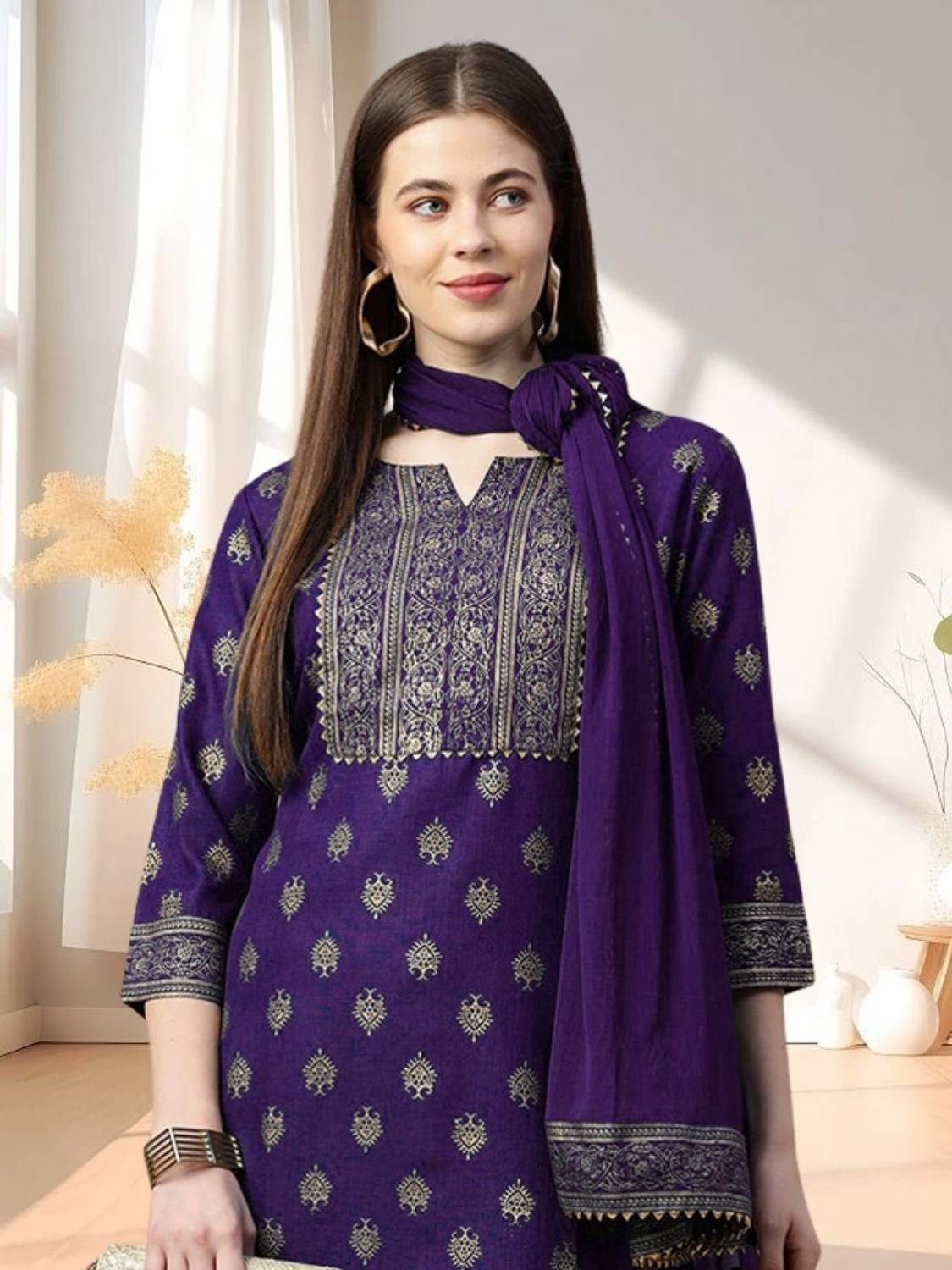 aurbhi Printed Kurta, Trouser/Pant & Dupatta Set