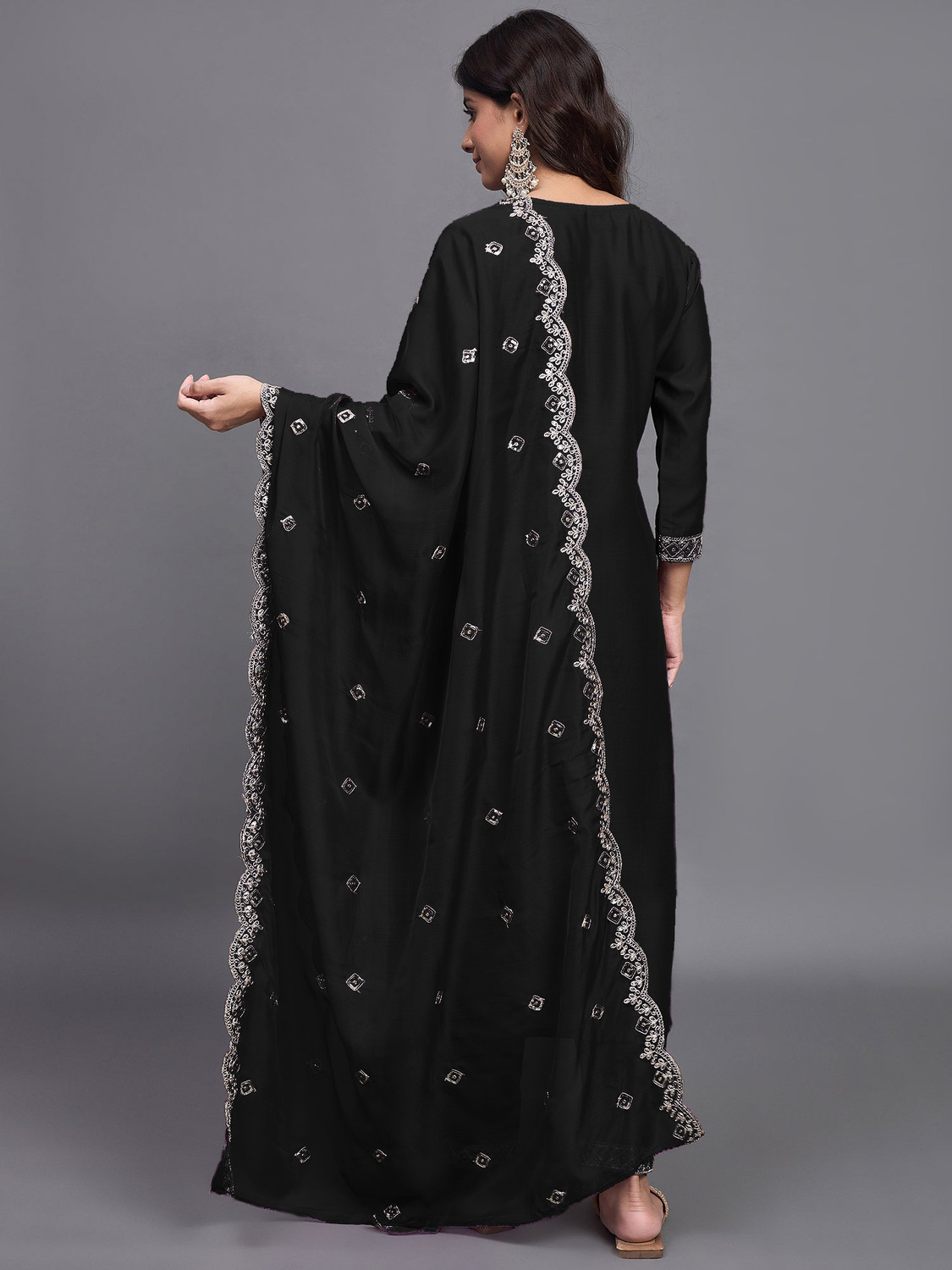 Image of DHARM CREATION Embroidered Kurta, Trouser /Pant & Dupatta Set