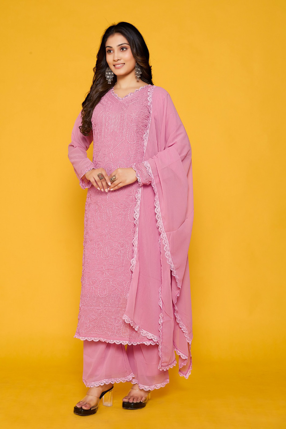 Image of TRIVORA Women Kurta Pant Dupatta Set
