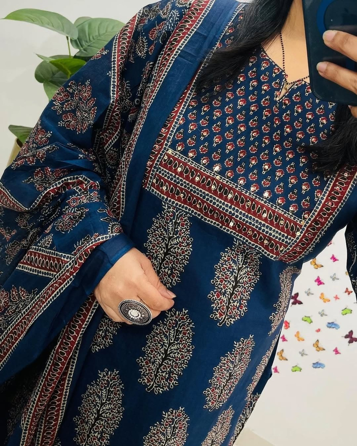 Image of Hari Om Printed Kurta, Trouser /Pant & Dupatta Set
