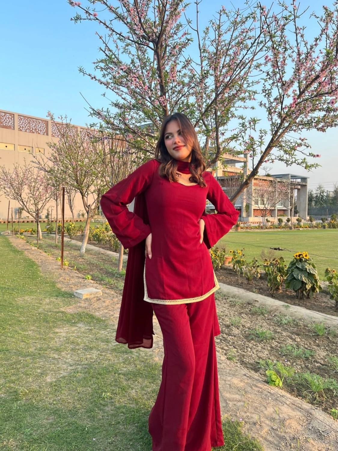 DISHWA Fashion Solid Kurta, Palazzo & Dupatta Set - Image 5