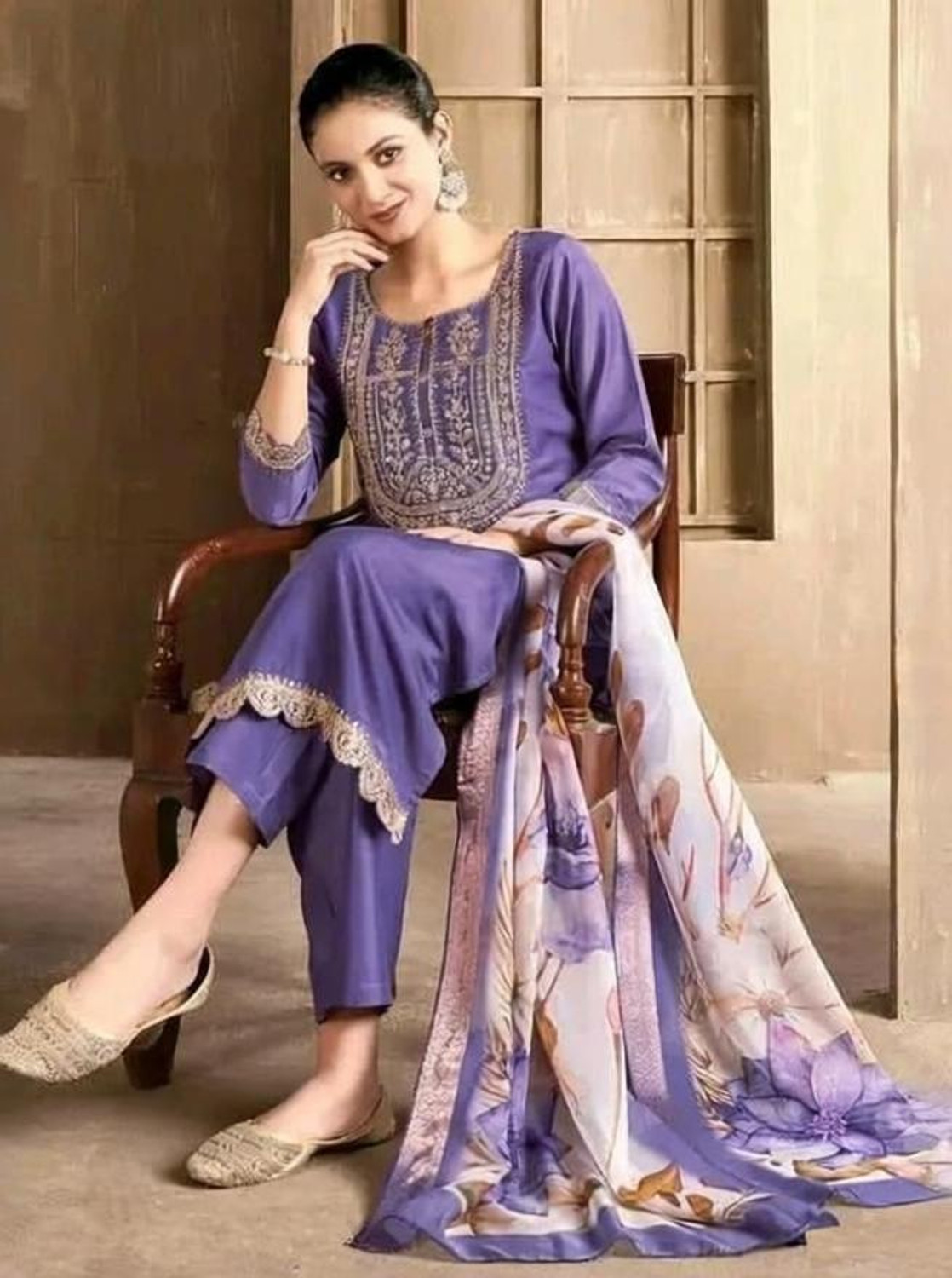 Image of Shyam Creation Embroidered Kurta, Salwar & Dupatta Set