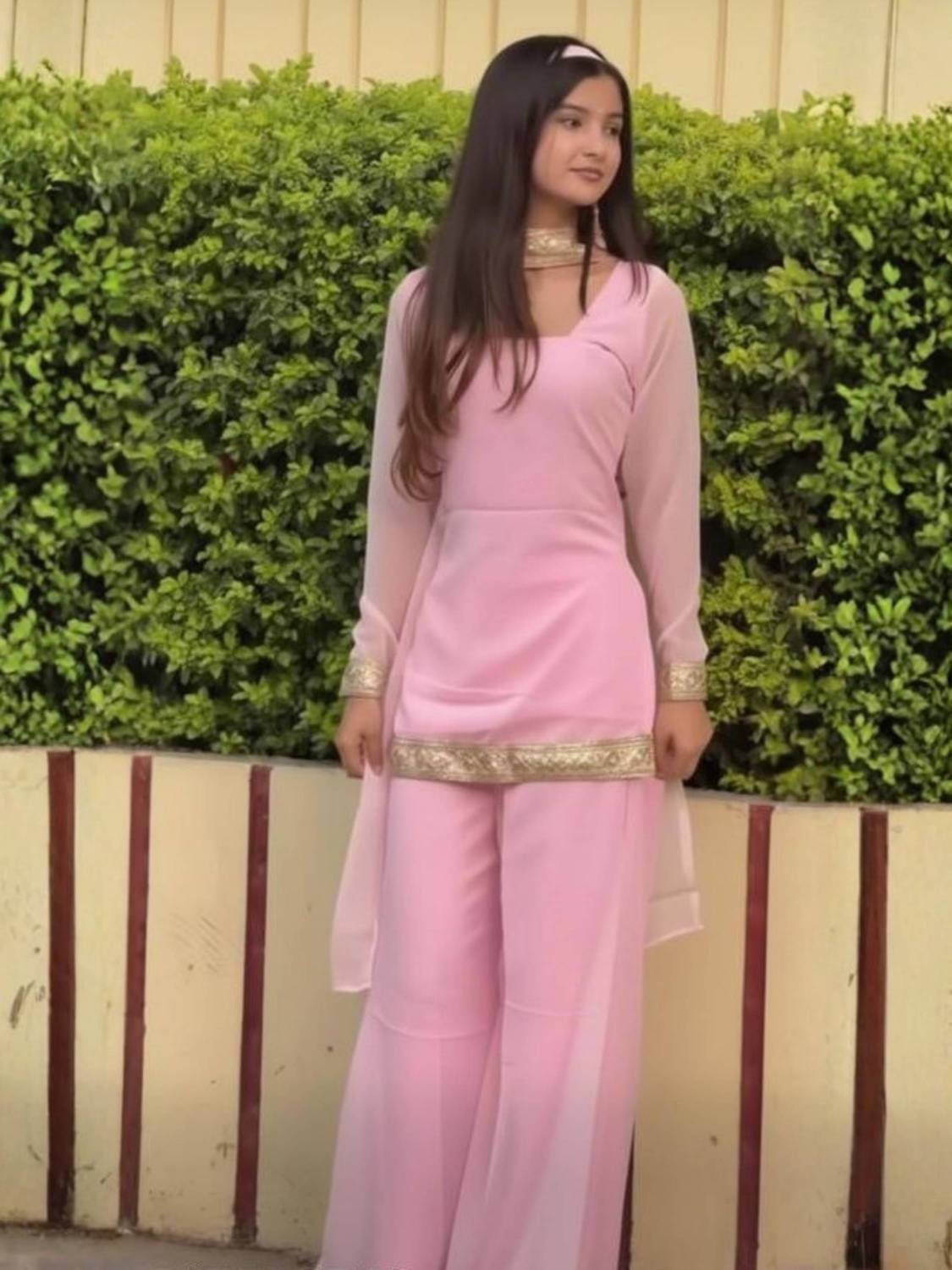 Embellished Kurta, Palazzo & Dupatta Set