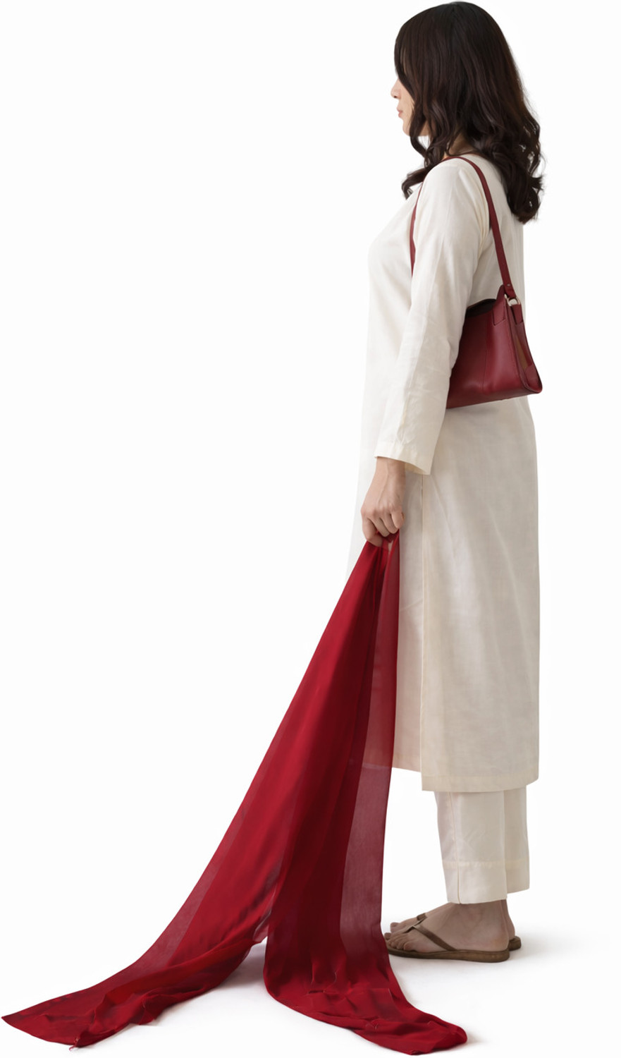 Image of Bivkchop Embroidered Kurta, Trouser /Pant & Dupatta Set