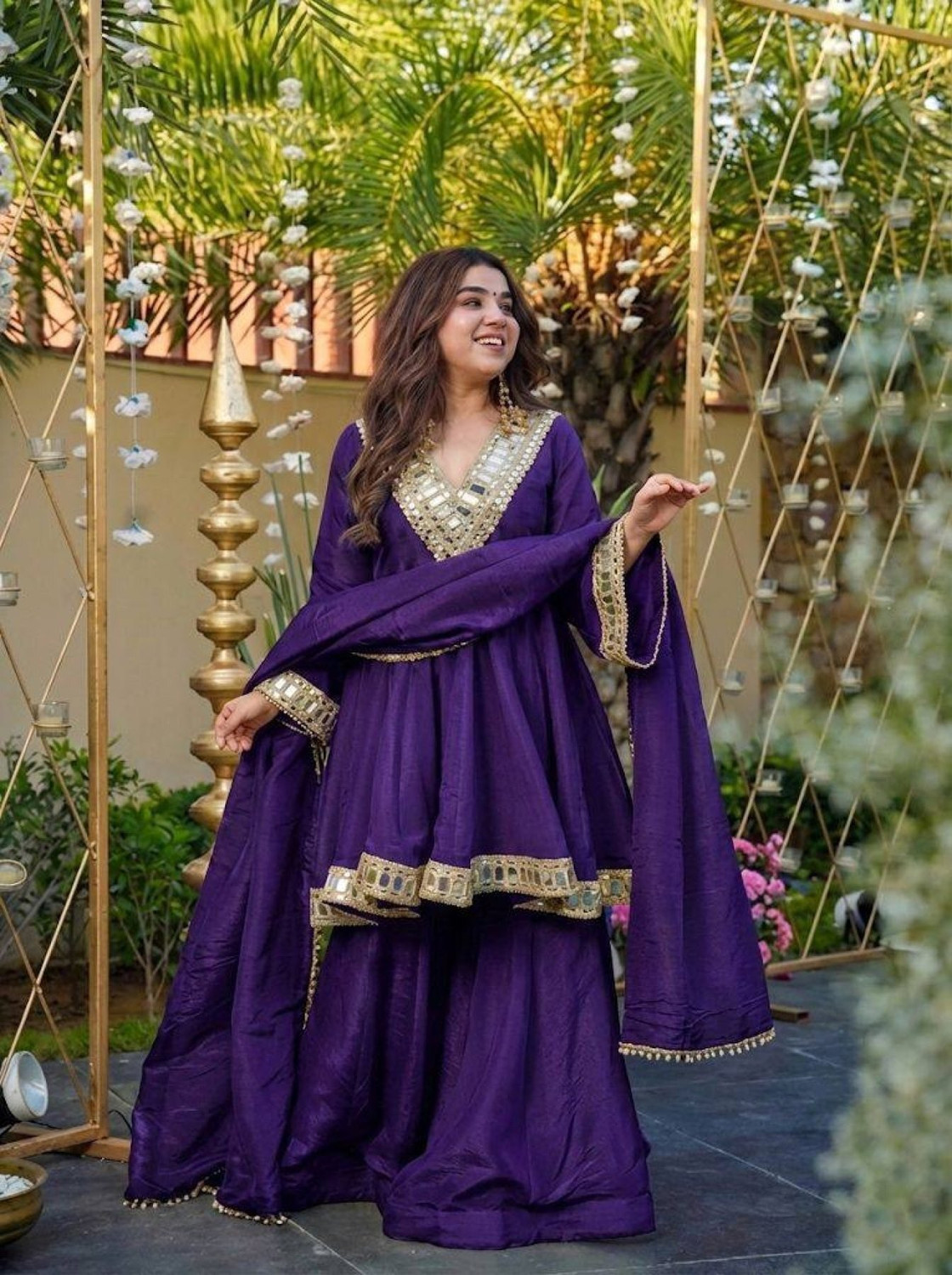 Image of heer tex Embroidered Kurta, Sharara & Dupatta Set