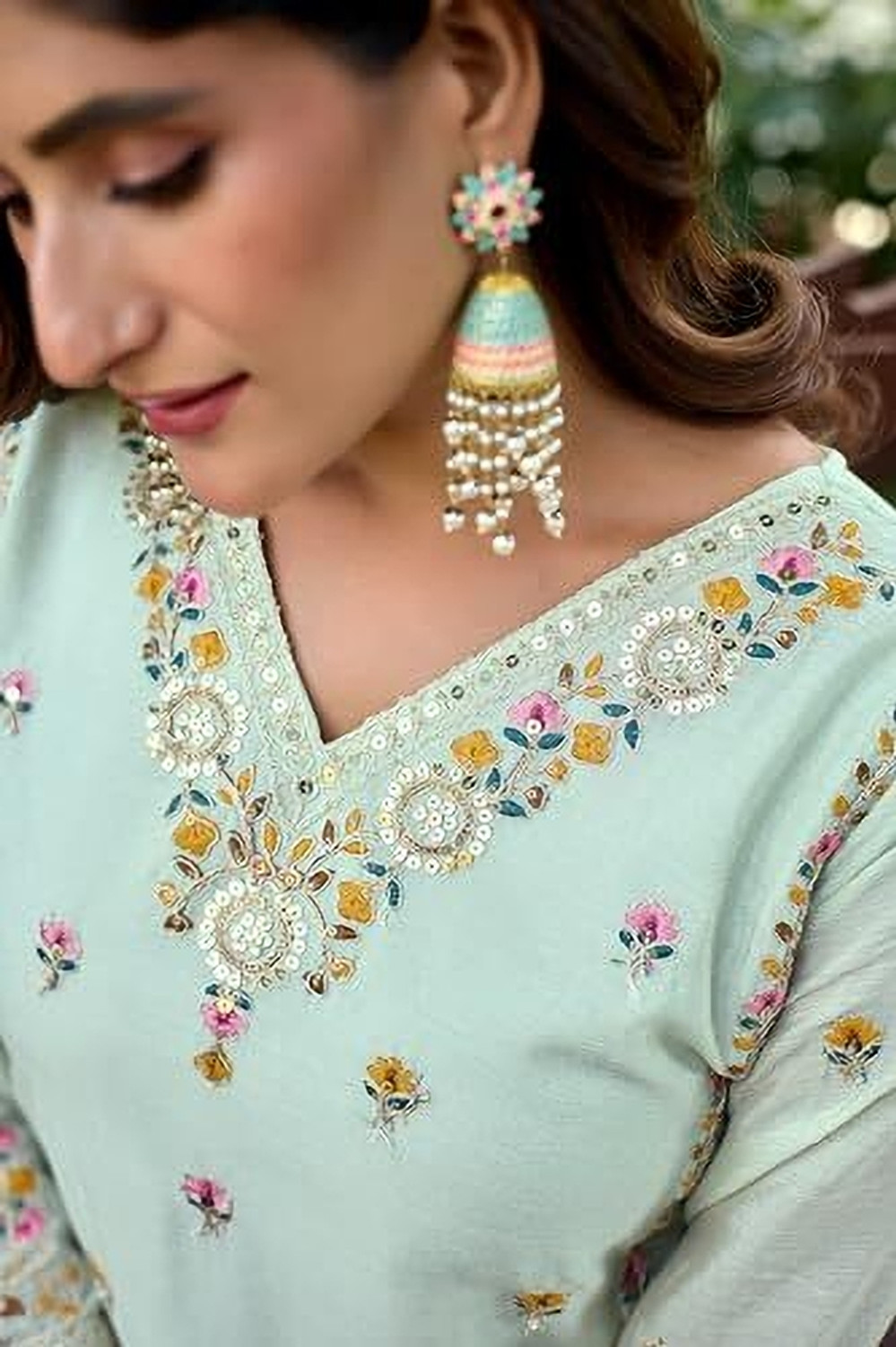 Image of SHISHKALA Embroidered Kurta, Sharara & Dupatta Set