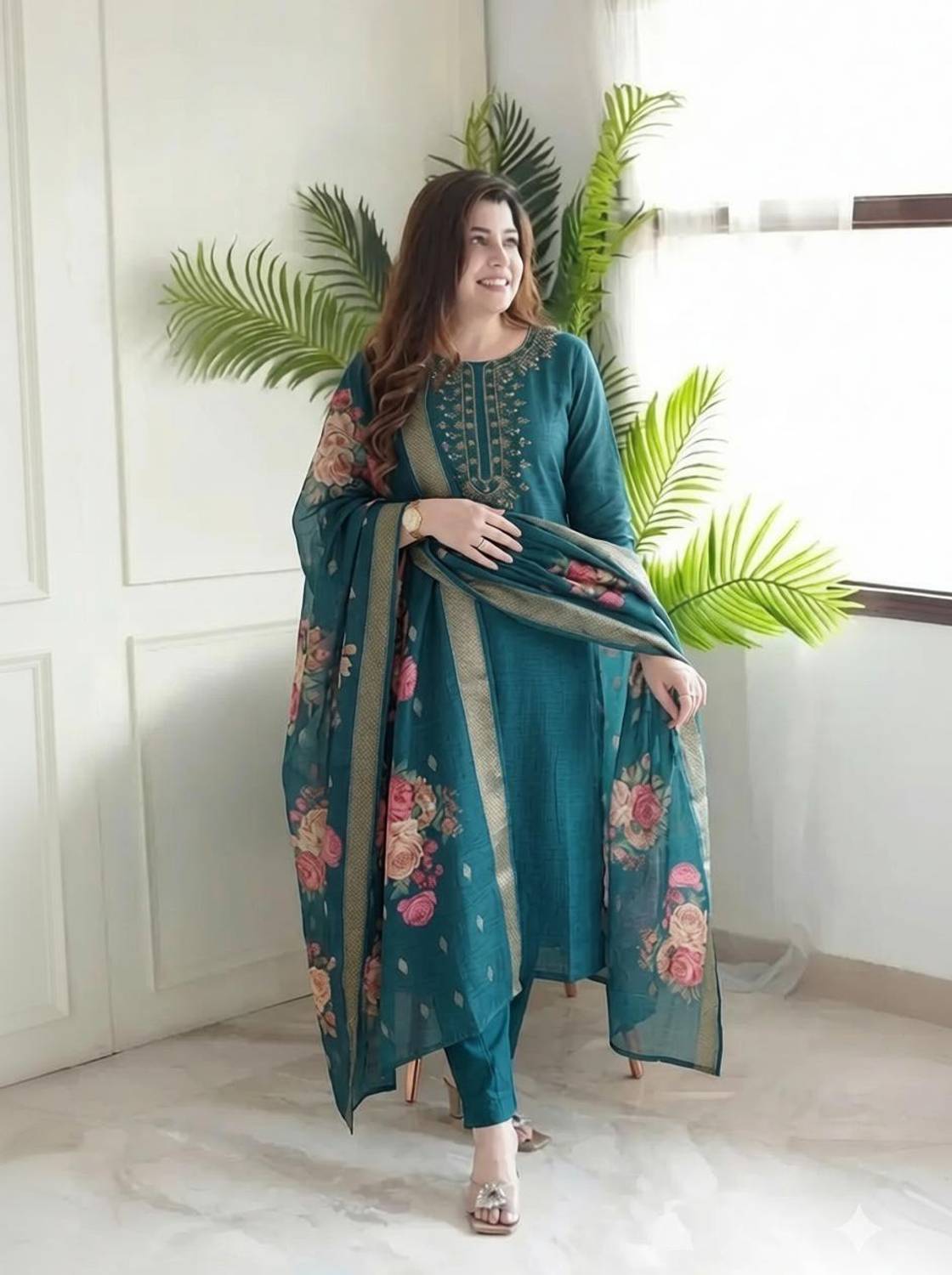 BALAAD CREATION Printed Kurta, Trouser/Pant & Dupatta Set