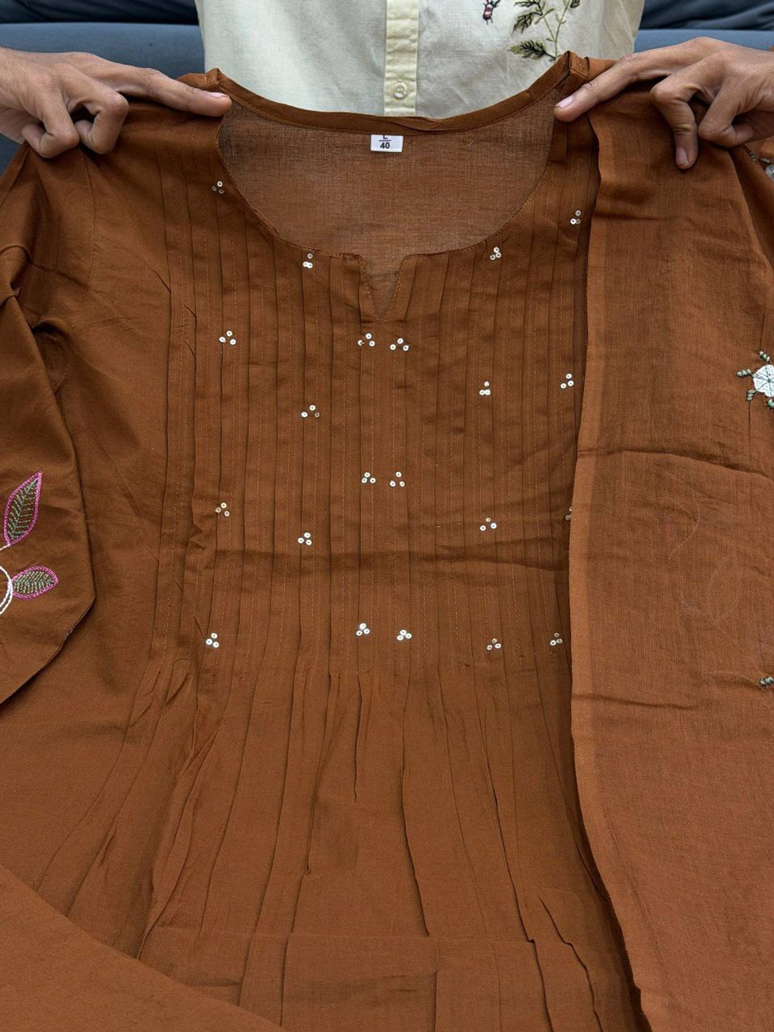 Image of Precia Embroidered Anarkali Kurta, Bottom & Dupatta Set
