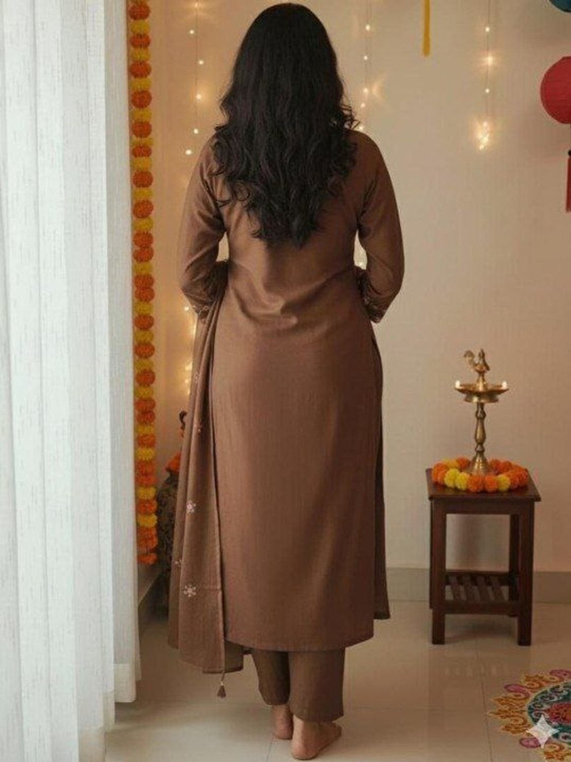 Image of Precia Embroidered Anarkali Kurta, Bottom & Dupatta Set