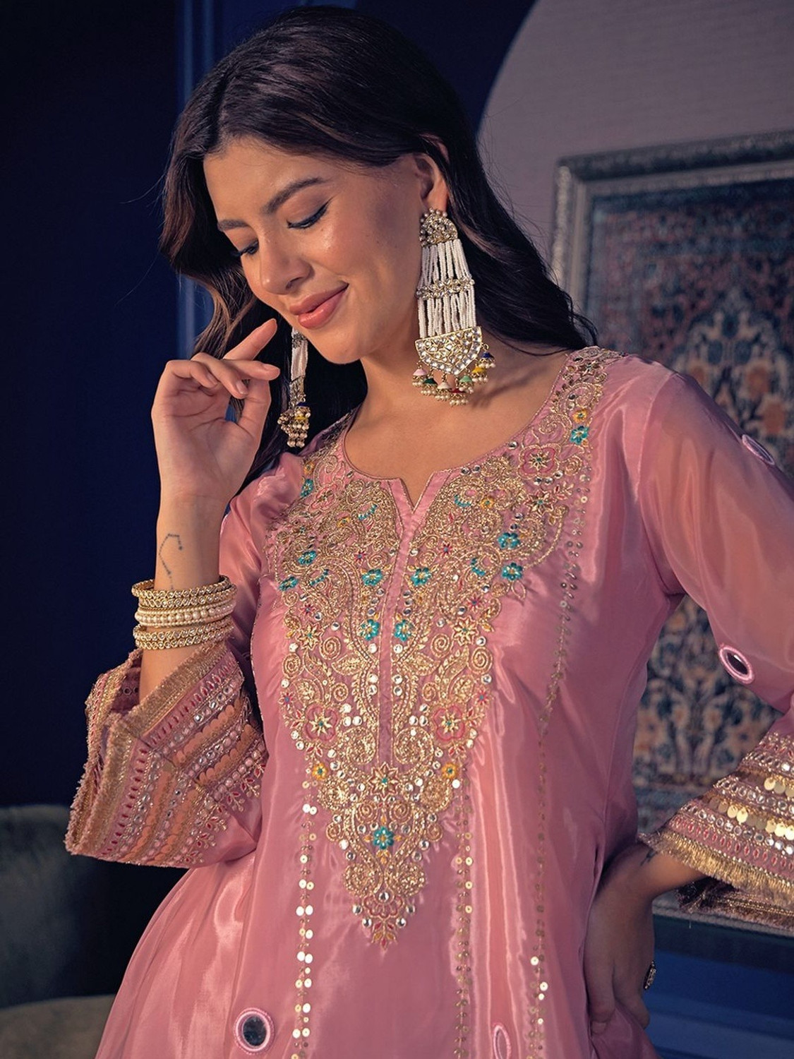 Image of HYMORA ENTERPRISE Women Kurta Pant Set