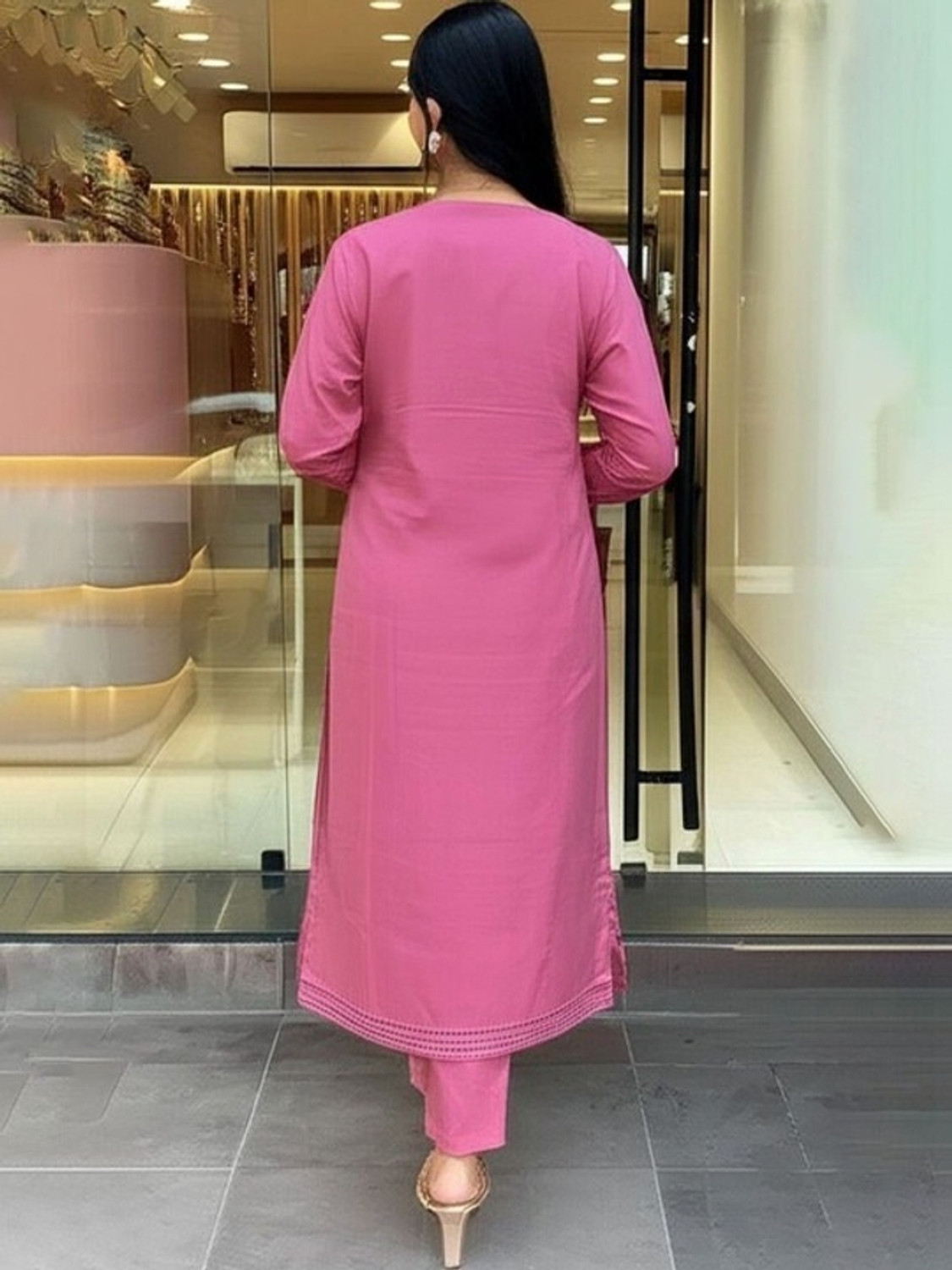 Image of Dholiwal Fashion Embroidered Kurta, Palazzo & Dupatta Set