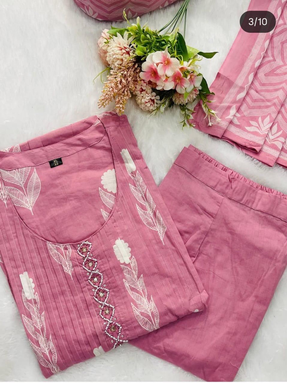Image of INRALIYA Printed Kurta, Trouser /Pant & Dupatta Set