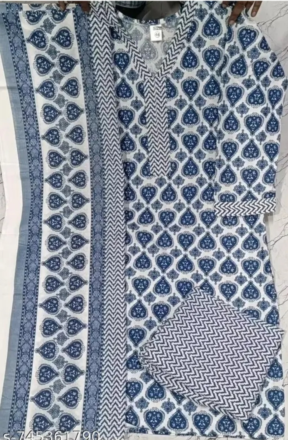 Image of sadya attire Embroidered Kurta, Trouser /Pant & Dupatta Set