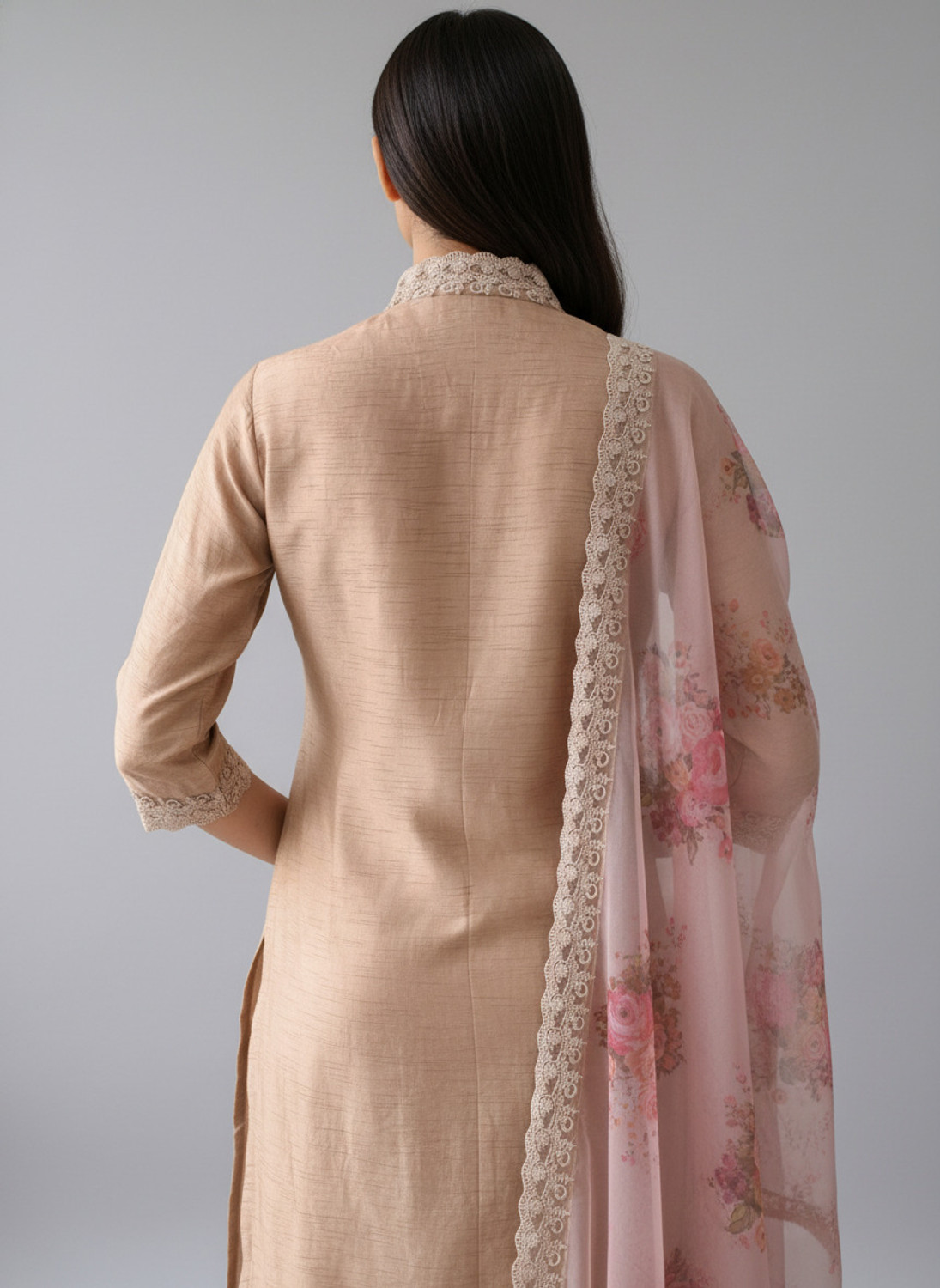 Image of Dayaachi Embroidered Kurta, Trouser /Pant & Dupatta Set
