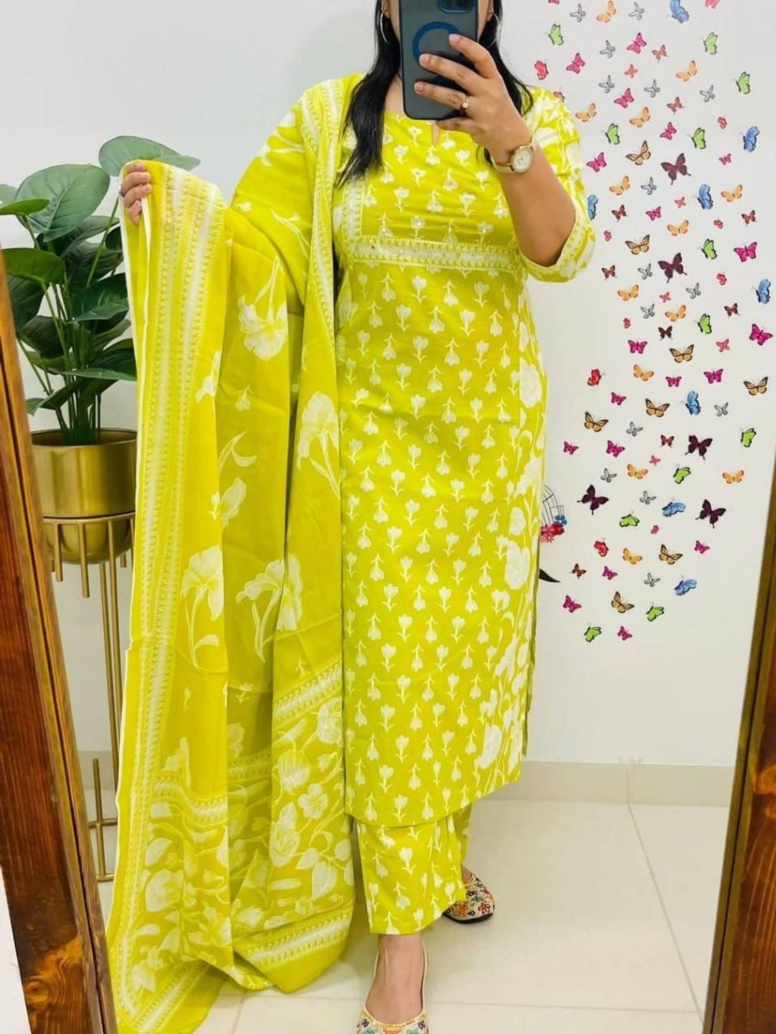 Aanganedit Printed Kurta, Palazzo & Dupatta Set