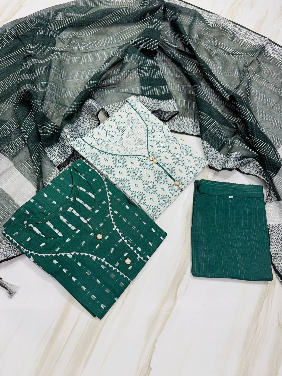 ADEEB COLLECTION Printed Kurta, Salwar & Dupatta Set