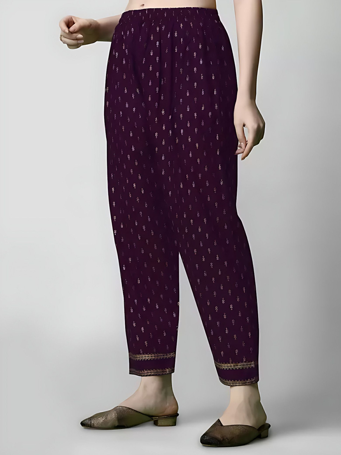 Image of Queens Fab Printed, Embroidered Anarkali Kurta, Bottom & Dupatta Set