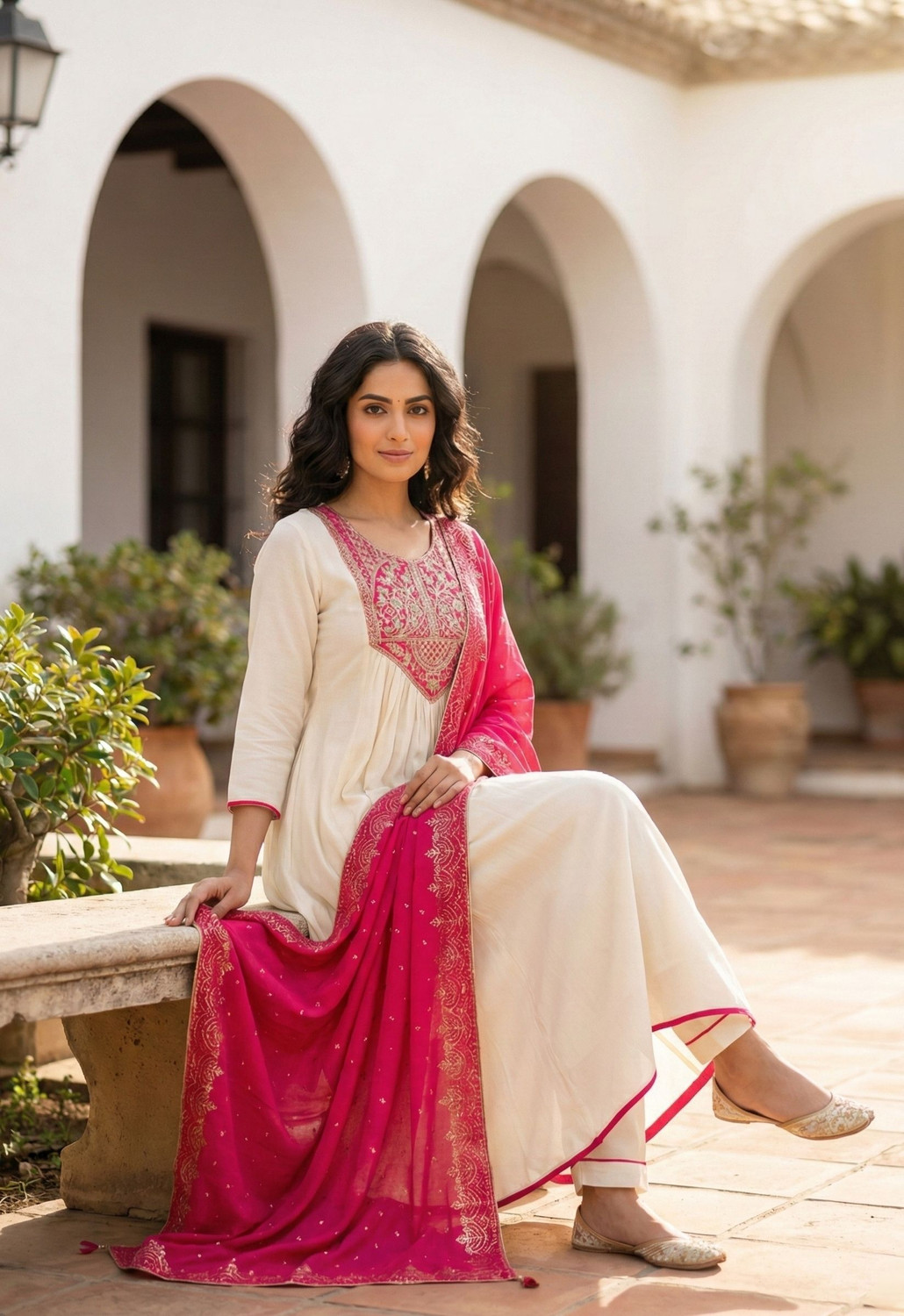 Image of New Ethnic 4 You Women Kurti Pant Dupatta Set