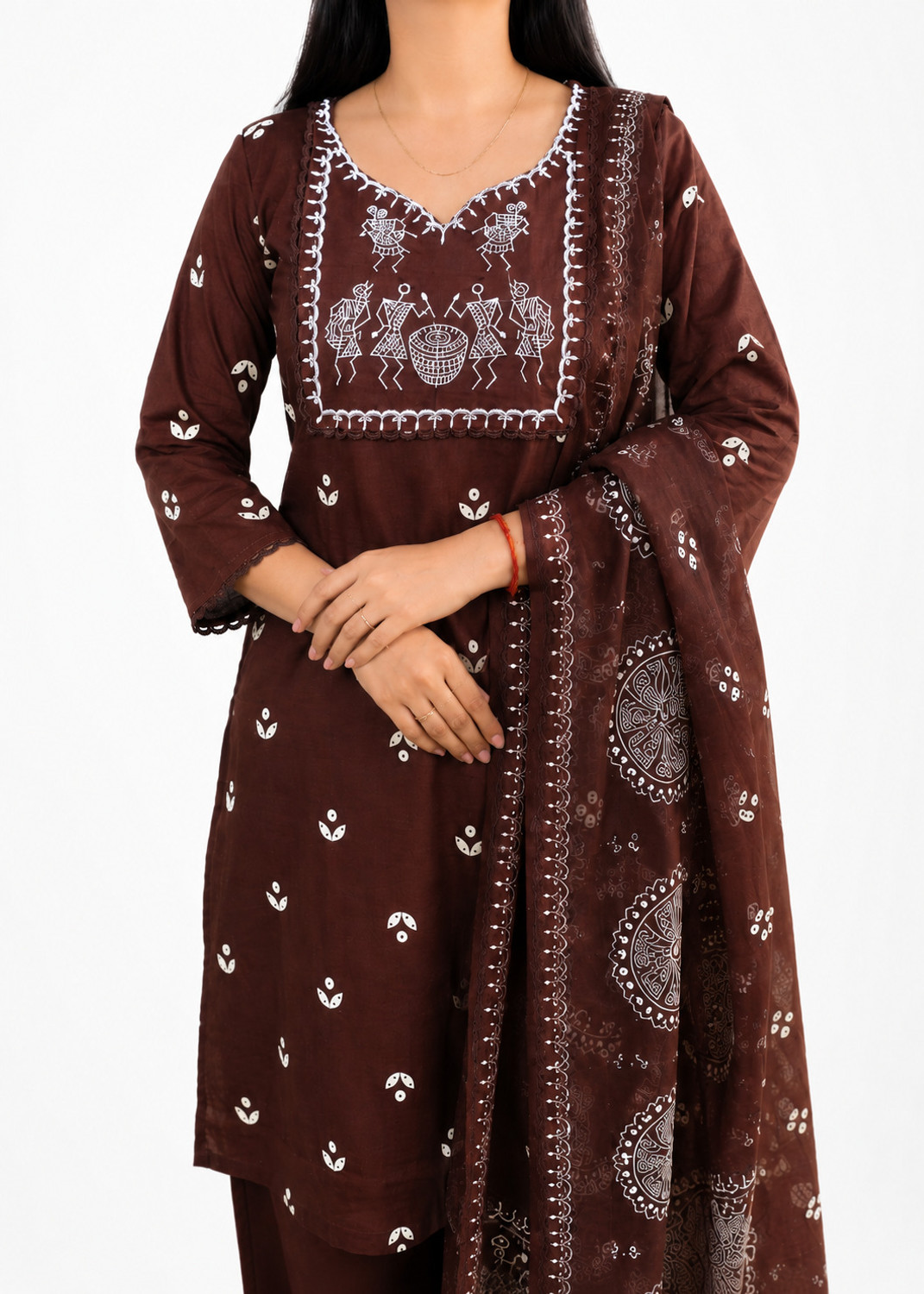 Image of ALLVORA Embroidered, Embellished Kurta, Salwar & Dupatta Set
