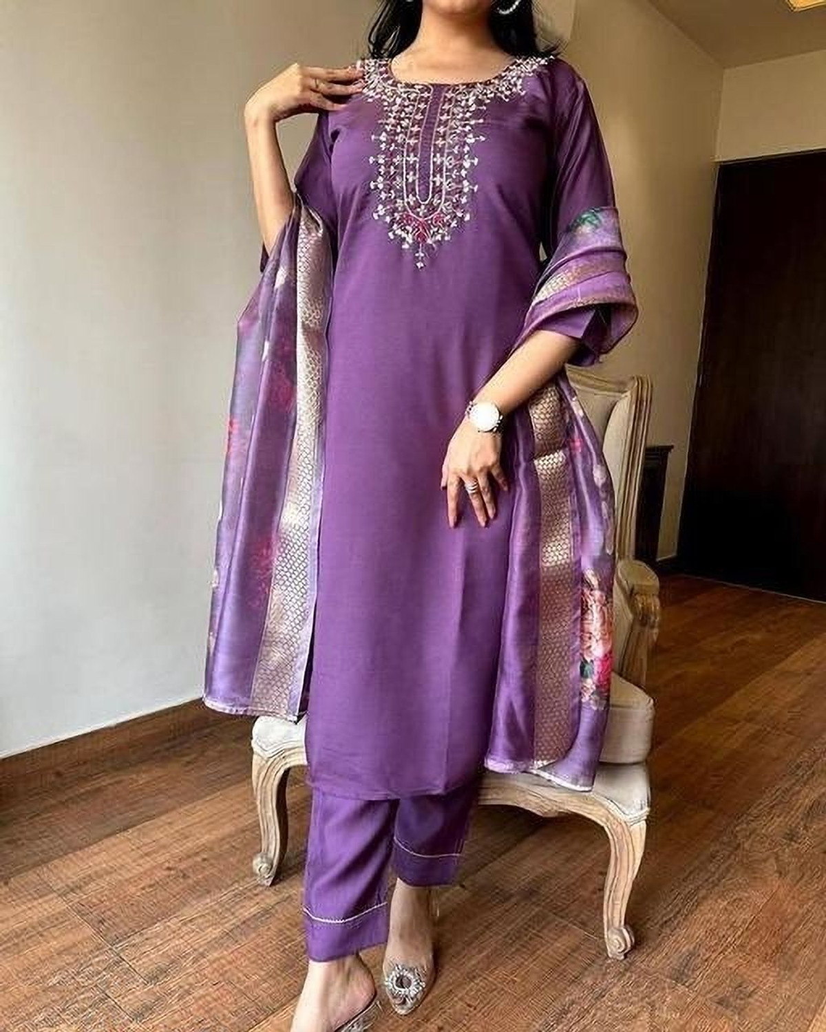 Image of Zinariya Fab Embroidered Kurta, Salwar & Dupatta Set