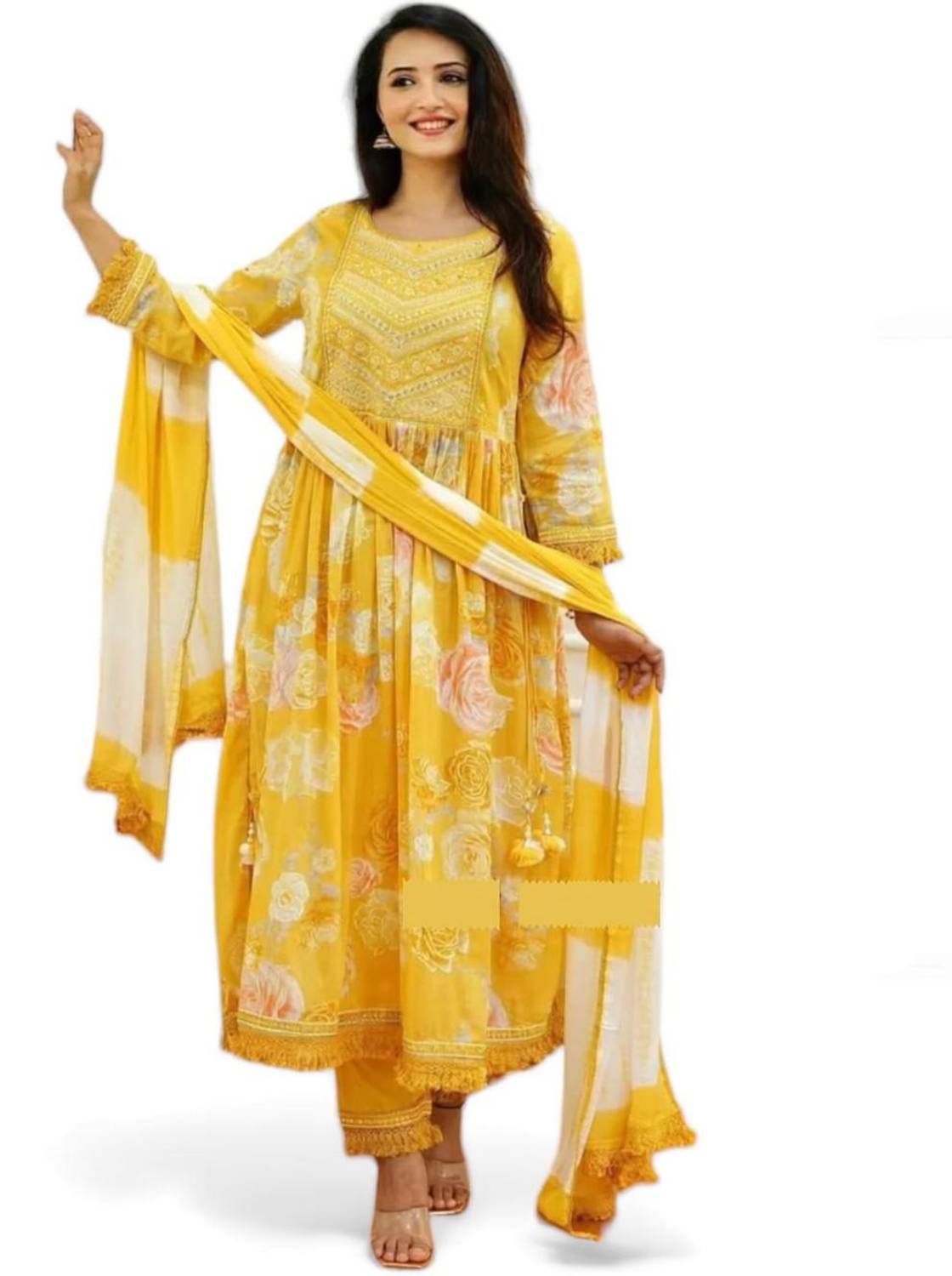 AA FASHION COLLECTION Printed Kurta, Trouser/Pant & Dupatta Set