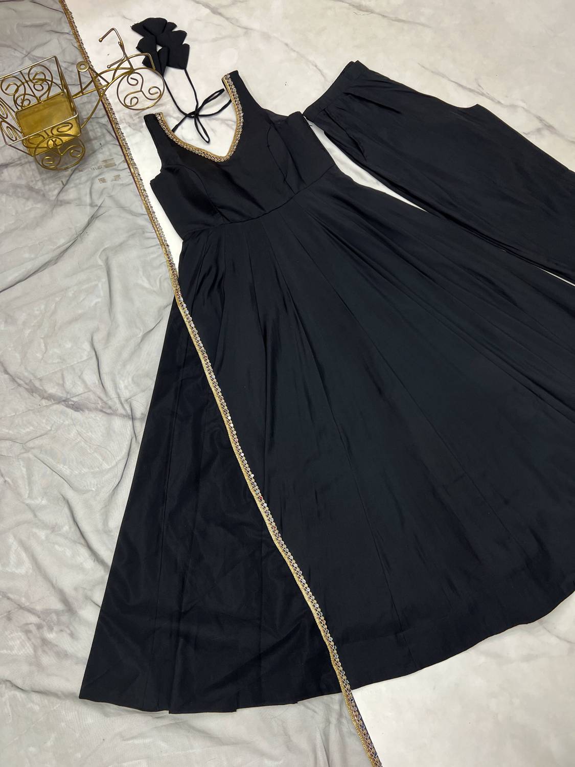 CULTISE Solid, Embellished Anarkali Kurta Set - Image 4