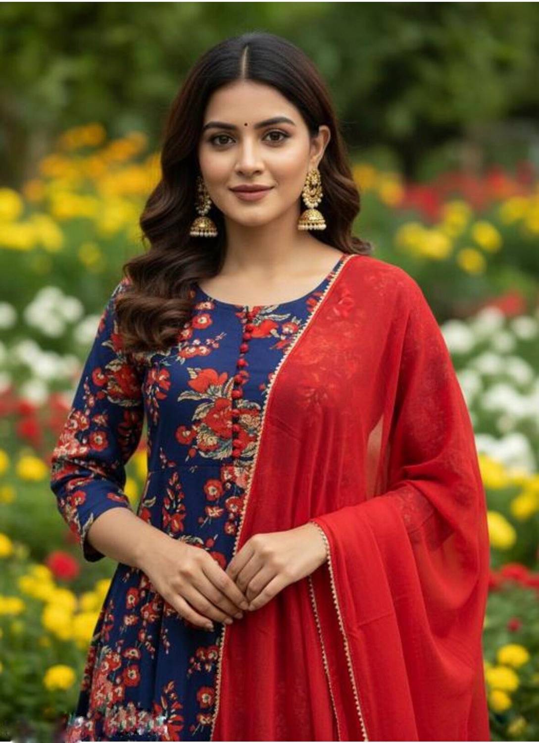 DAKSHFAB Floral Print Kurta Set - Image 4