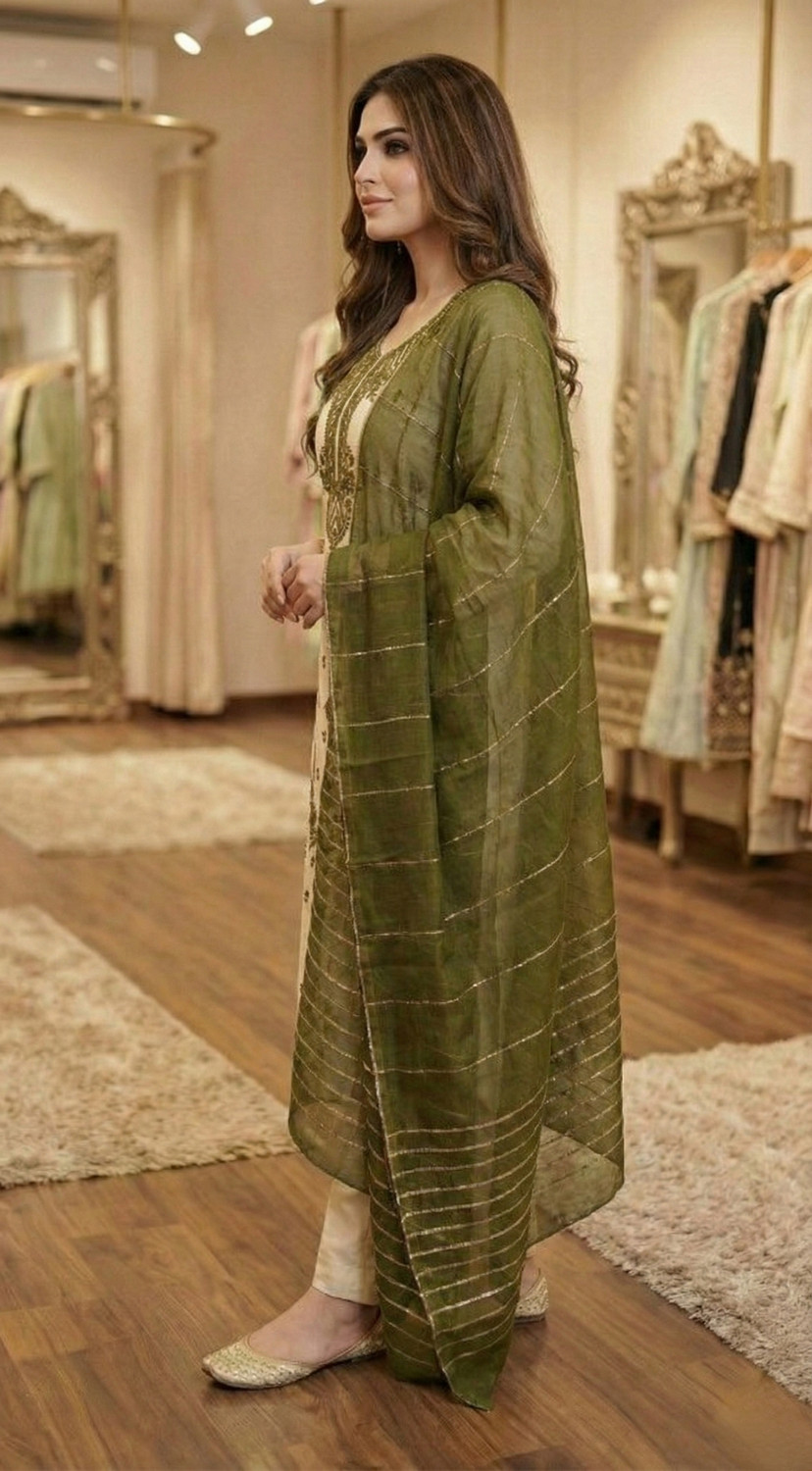 Image of EVANORA Women Kurta Pant Dupatta Set
