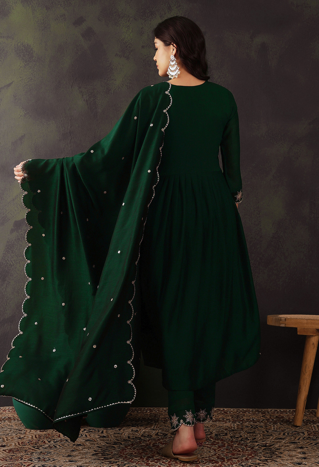 Image of SheWill Embroidered Kurta, Trouser /Pant & Dupatta Set