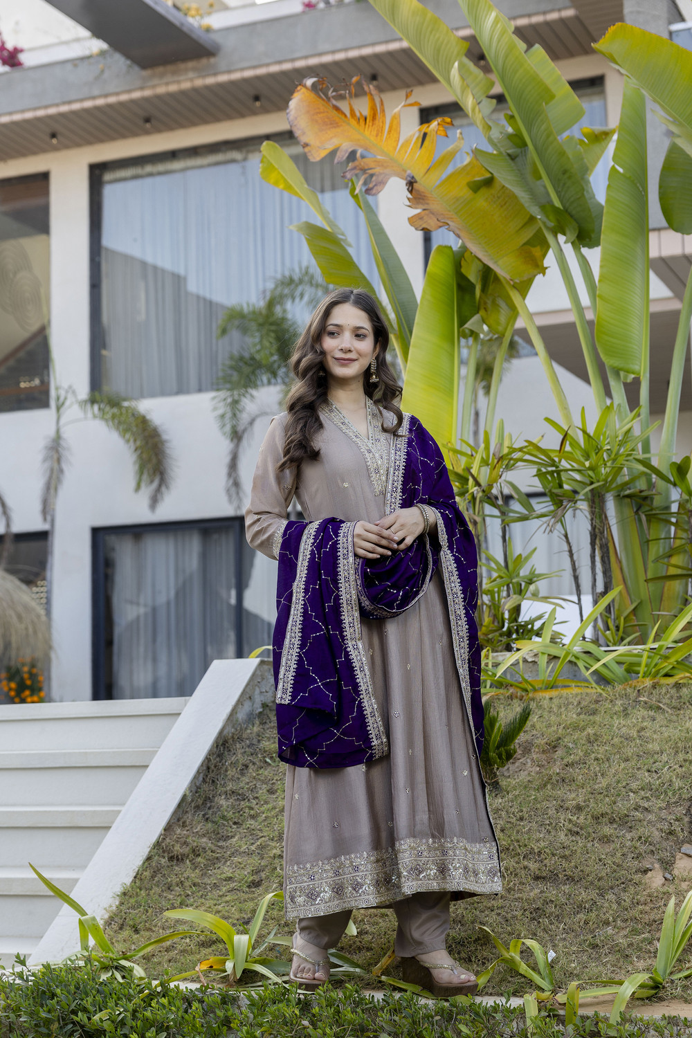 Image of SIDDHESHWAR CREATION Embroidered Anarkali Kurta, Bottom & Dupatta Set