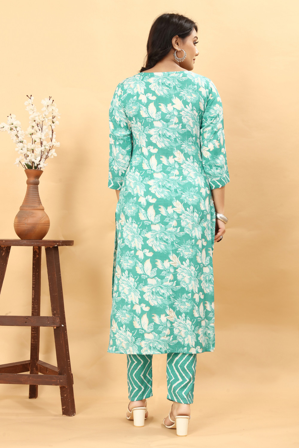 Image of Assume Fab Printed Kurta, Trouser /Pant & Dupatta Set