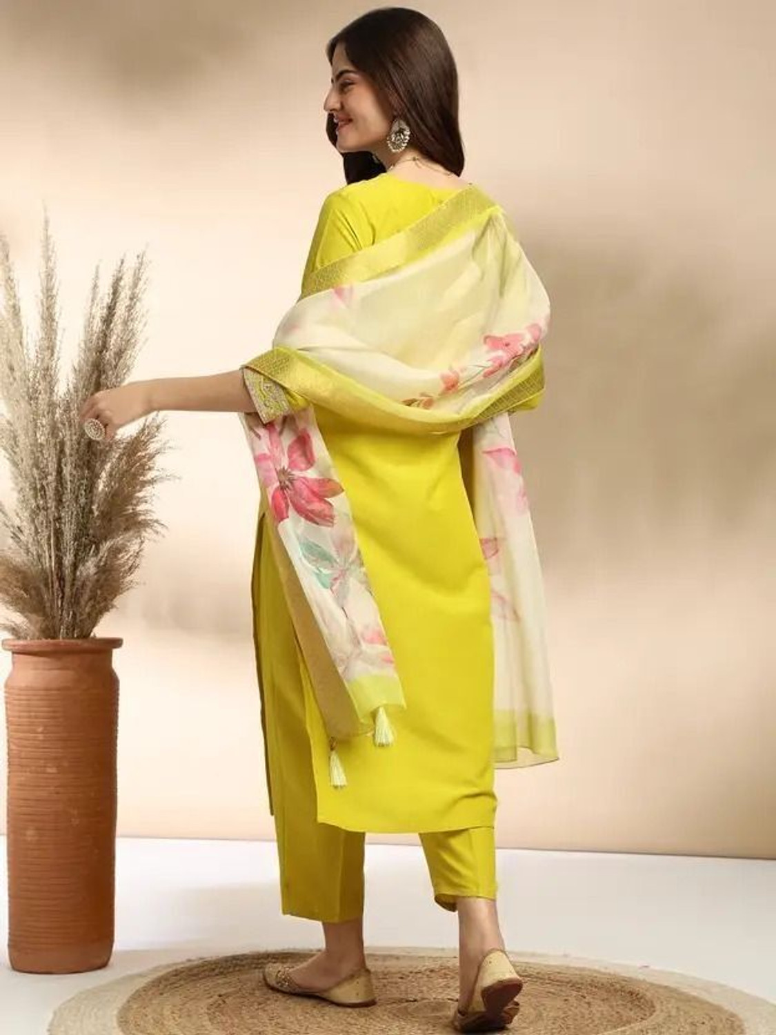 Image of Petromen Embroidered Kurta, Salwar & Dupatta Set