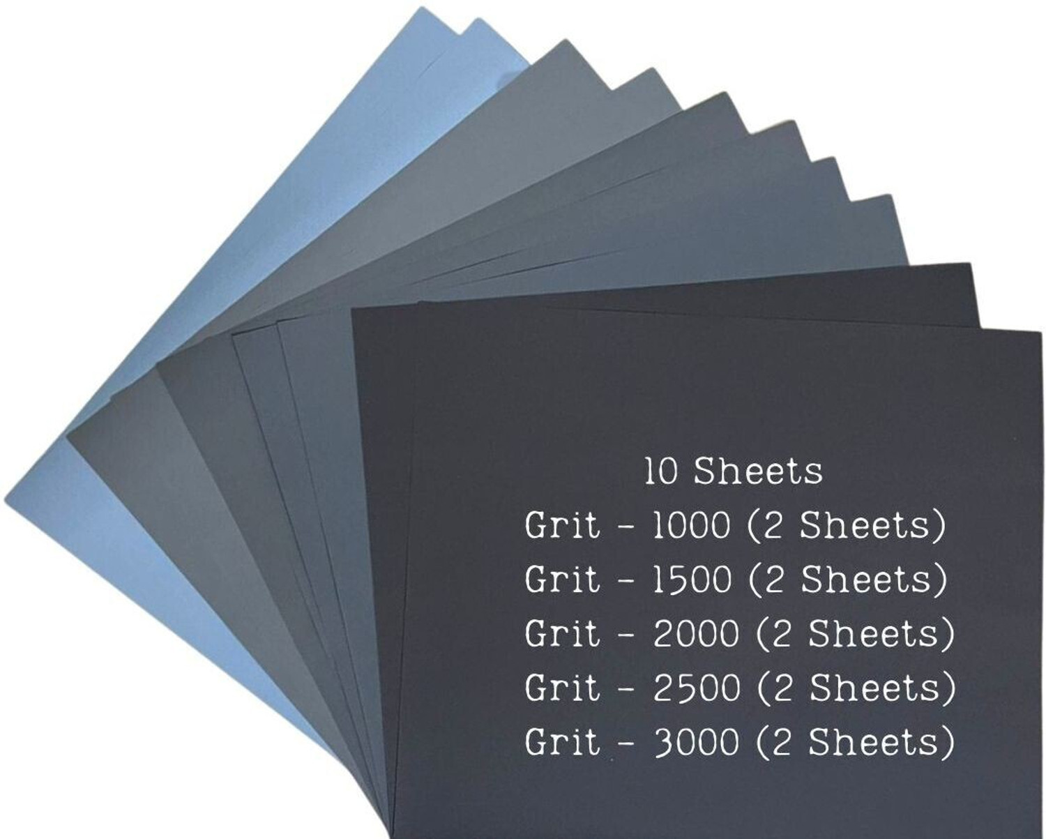 Image of Color Zebra Waterproof Dry Or Wet Silicon Carbide Sandpaper (1000 1500 2000 2500 3000 Pack of 10)
