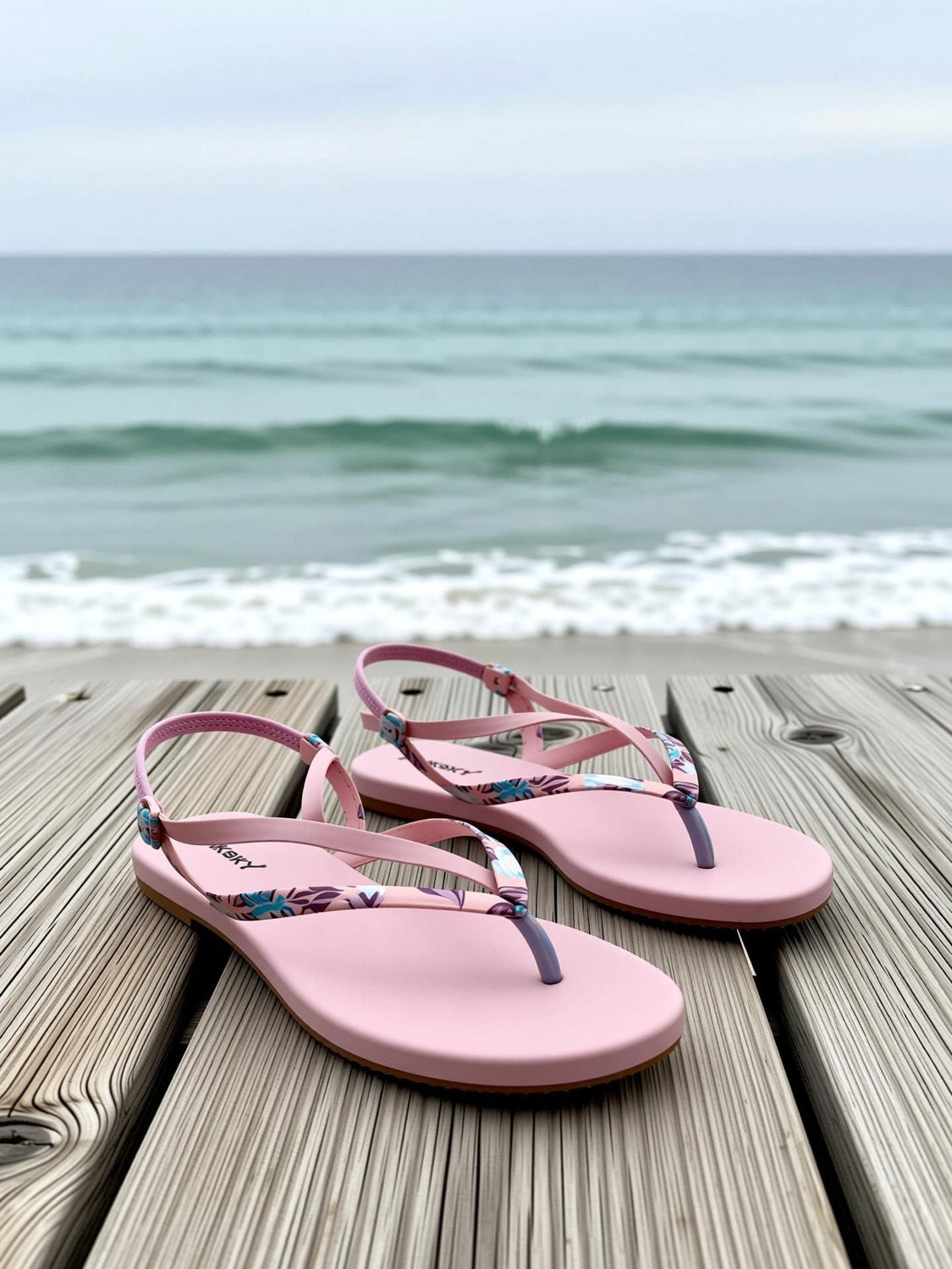 Image of ZEBIN Women Flats Sandal (Pink, 5)