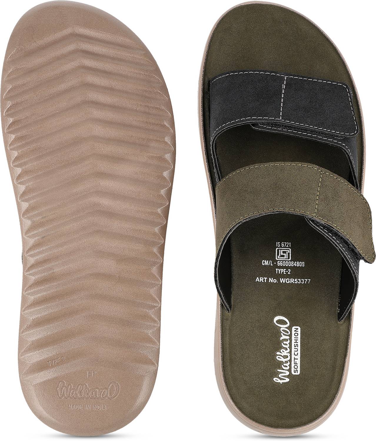 WALKAROO Men Green Sandals - Image 3