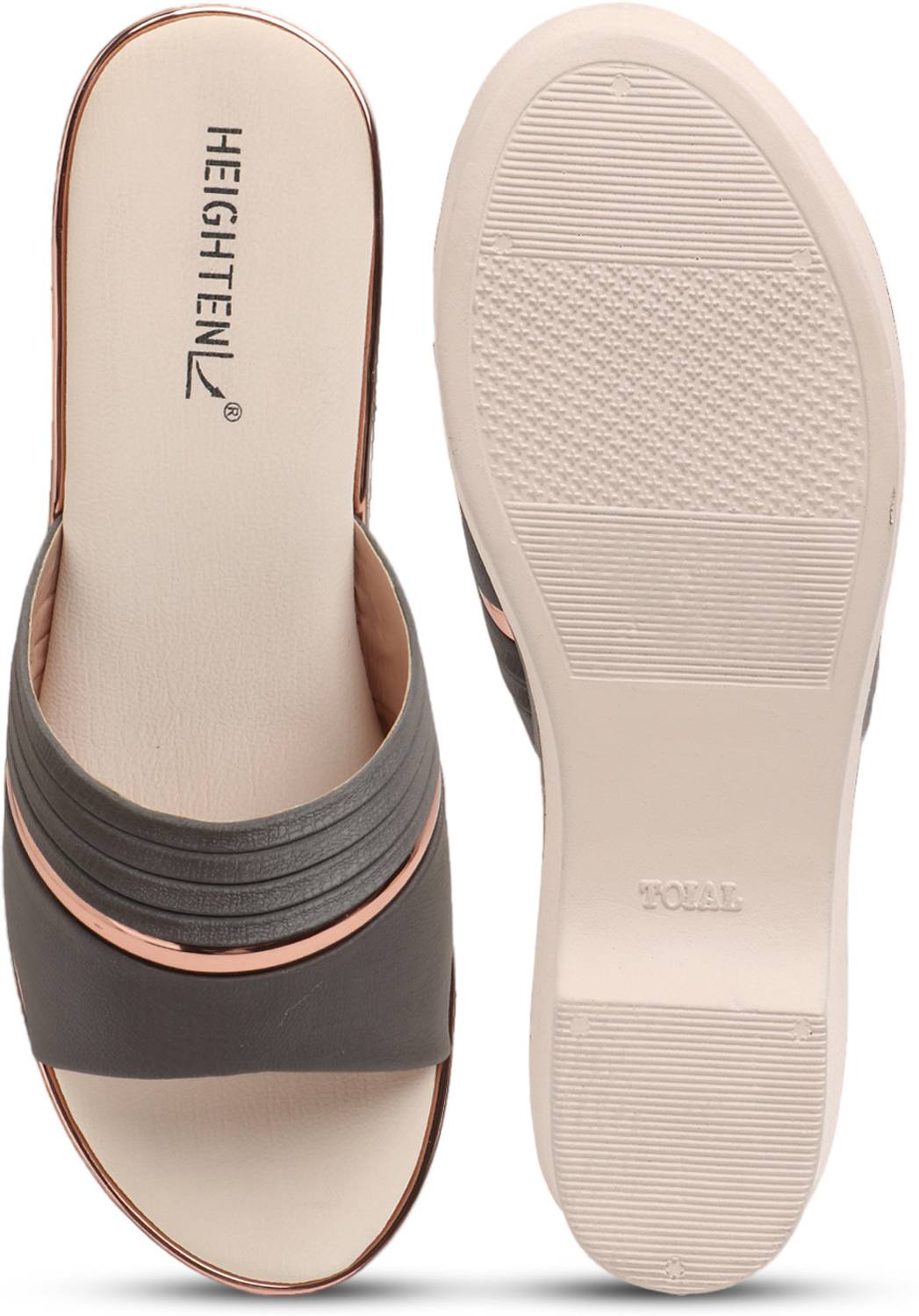 heighten Women Gray Wedges - Image 2