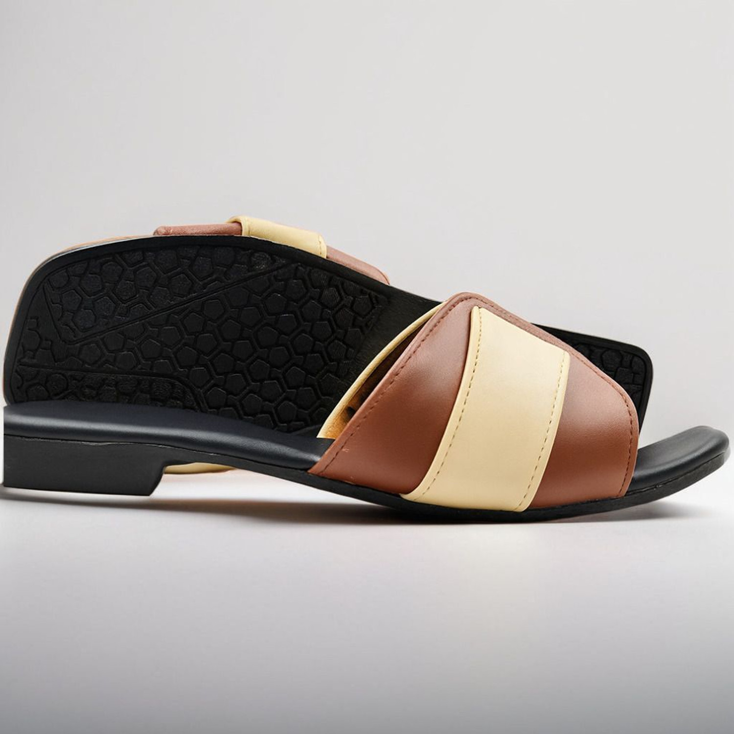 Image of Muzem Women Flats Sandal (Beige, Brown, 7)