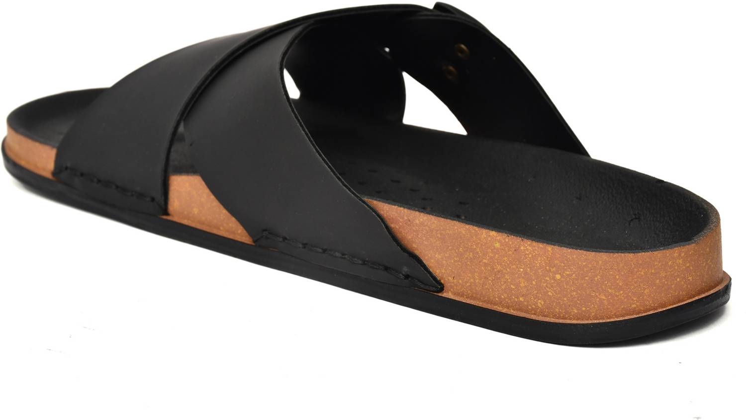 Prayas Men Black Slides - Image 3