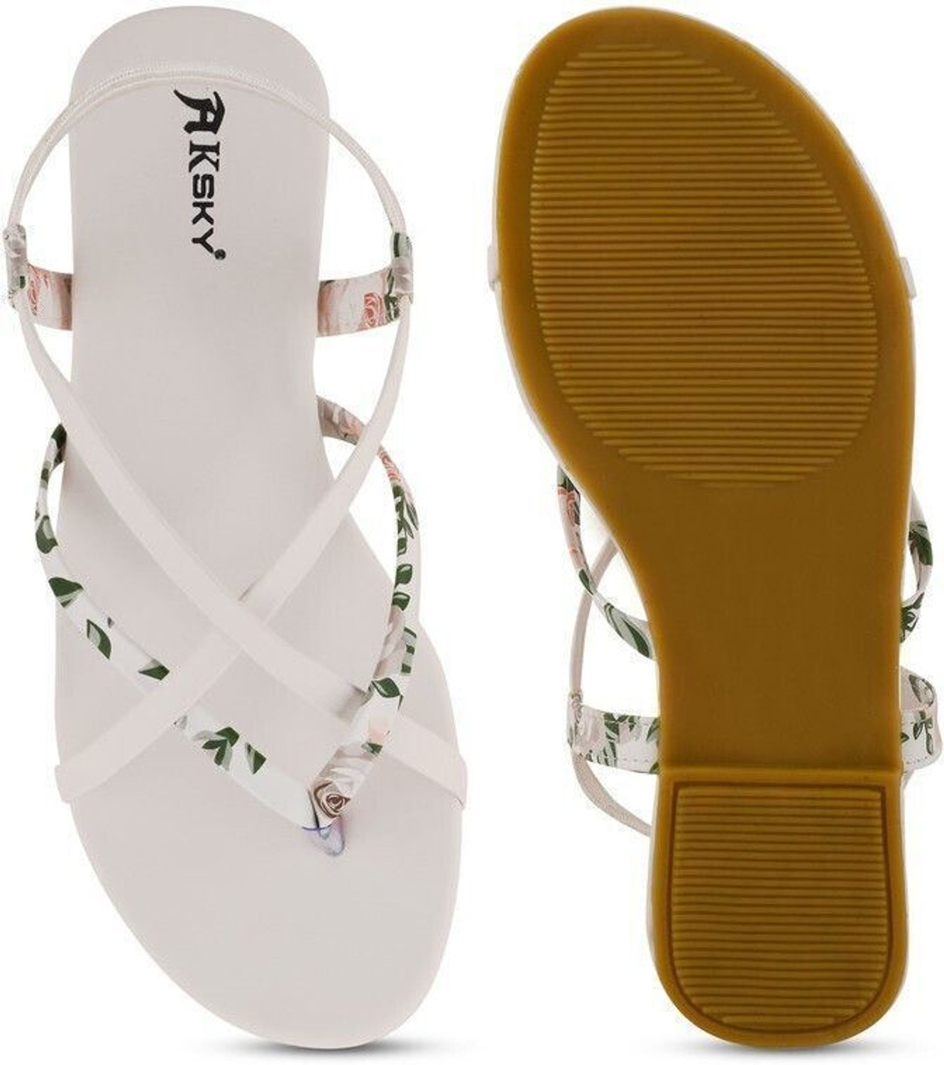 Image of ZEBIN Women Flats Sandal (White, 3)