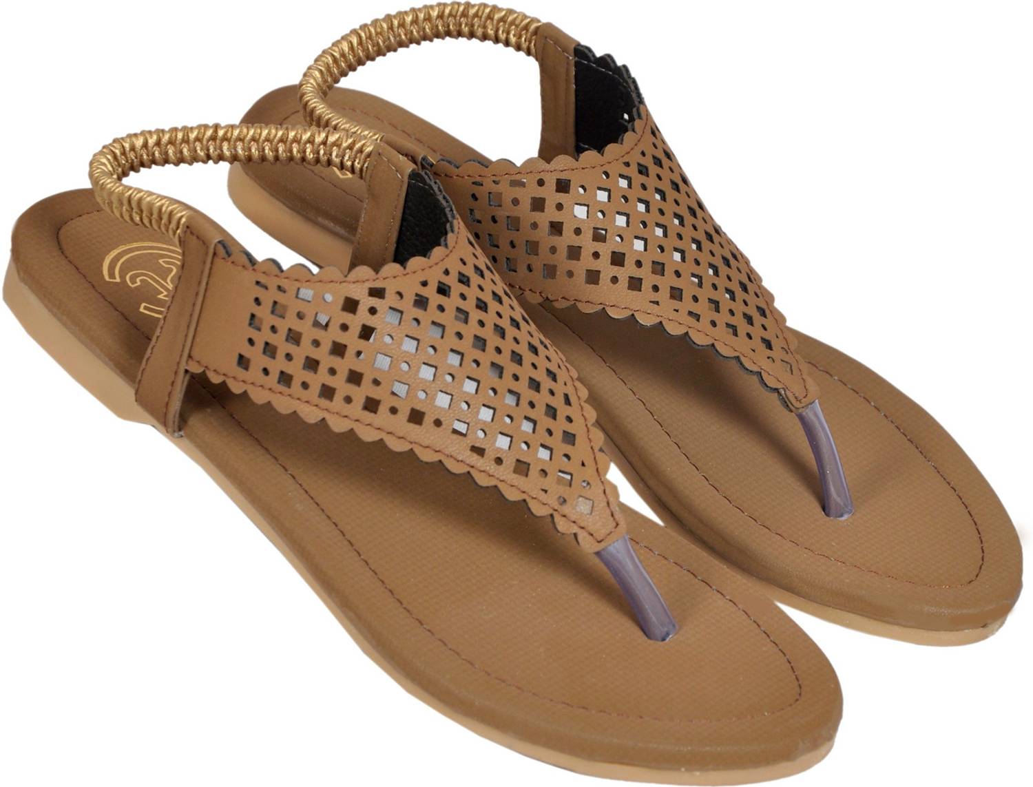 JSStyle Women Flats Sandal (Tan , 8)