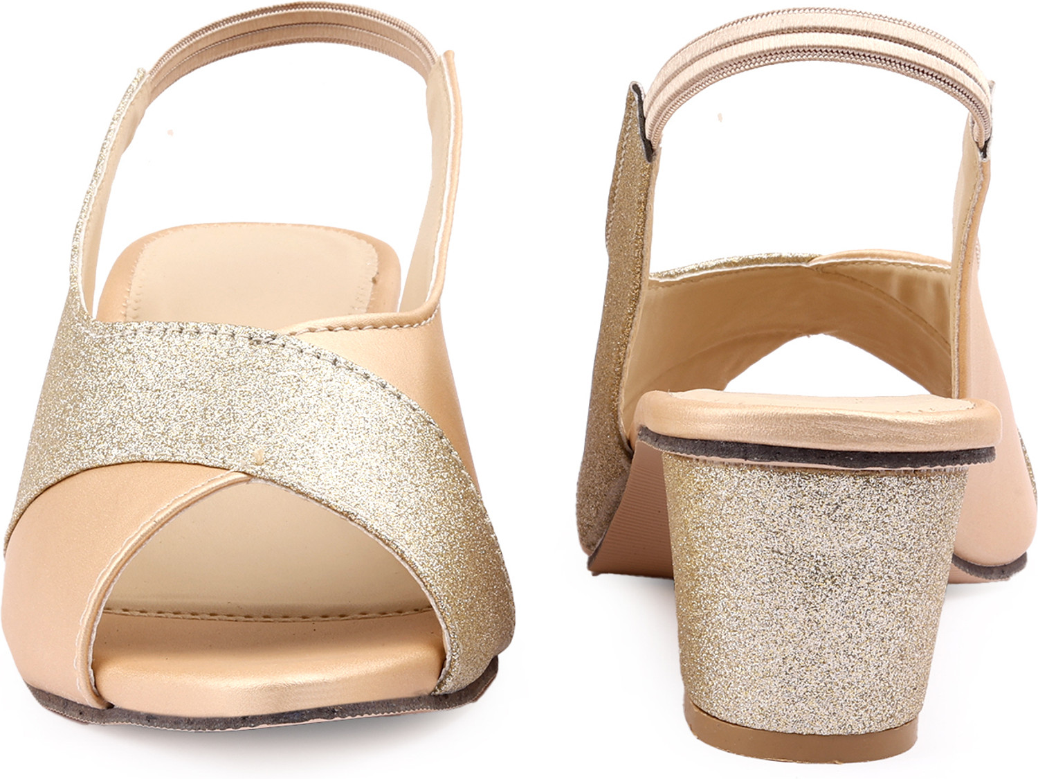 Image of Shozie Women Heels Sandal (Beige, Gold, 4)