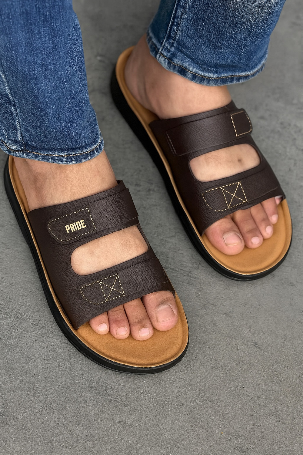 Image of VKC pride Men Sandal (Tan, 8)
